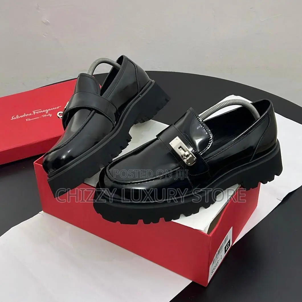 Salvatore Ferragamo Quality Luxury Men Genuine Leather Shoe