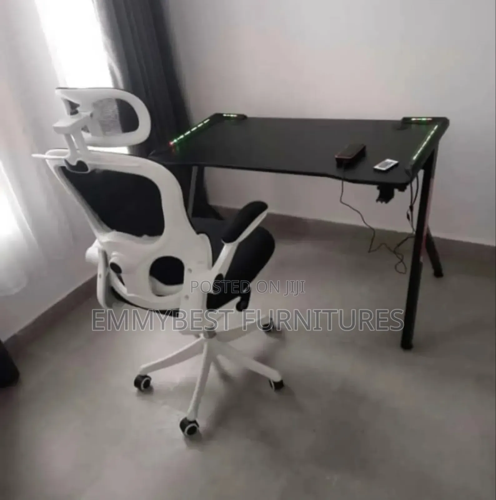 Computer Desk And Ergonomic Chair.