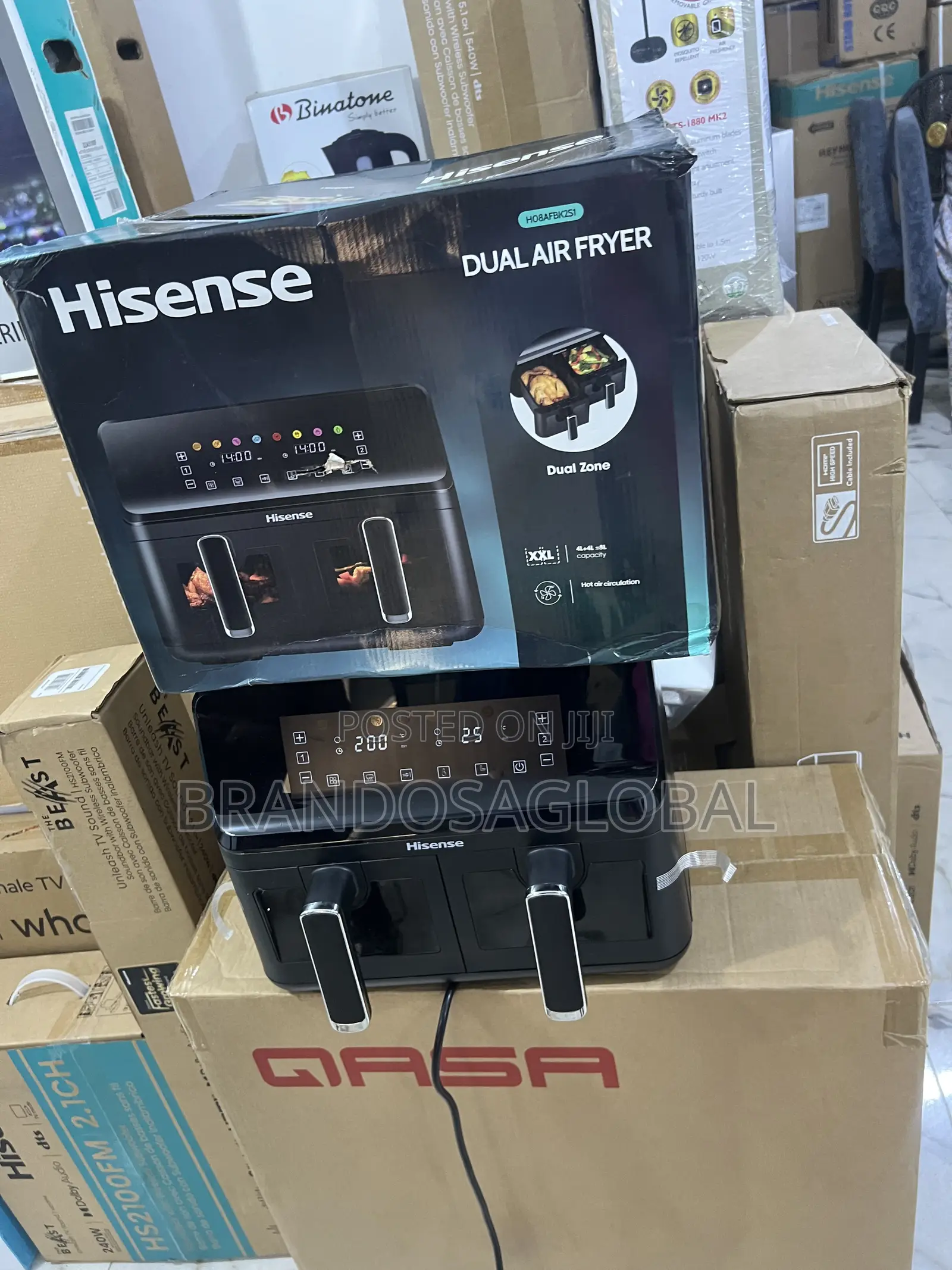 Hisense 8l Dual Zone Air Fryer – Sleek Black Finish Design