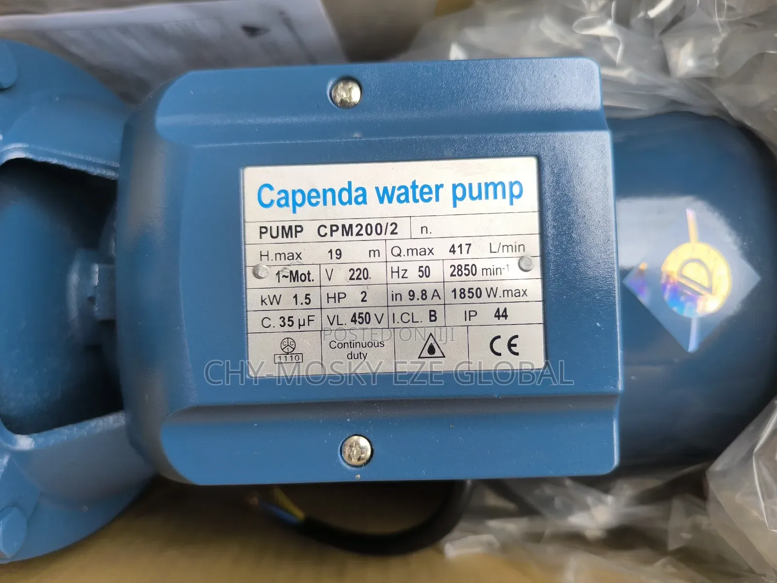 Capenda Electric Surface Water Pumping Machine (2hp by 2")