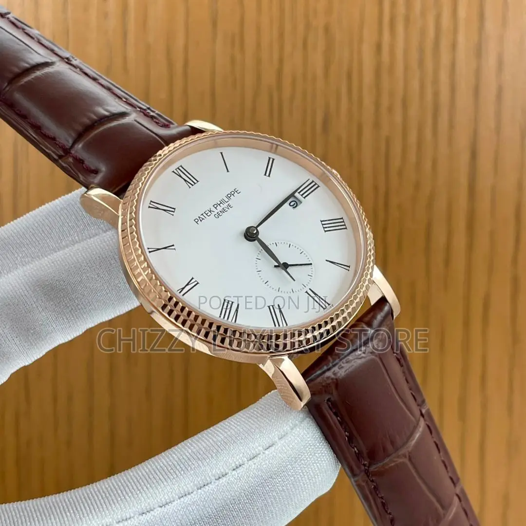 Patek Philippe Quality Luxury Men Genuine Leather Wristwatch