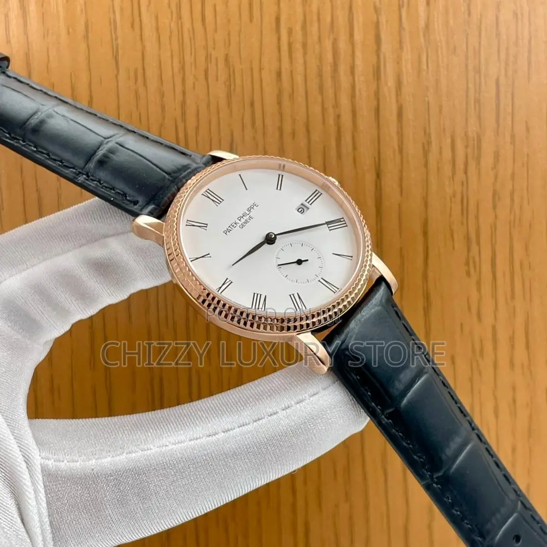 Patek Philippe Quality Luxury Men Genuine Leather Wristwatch