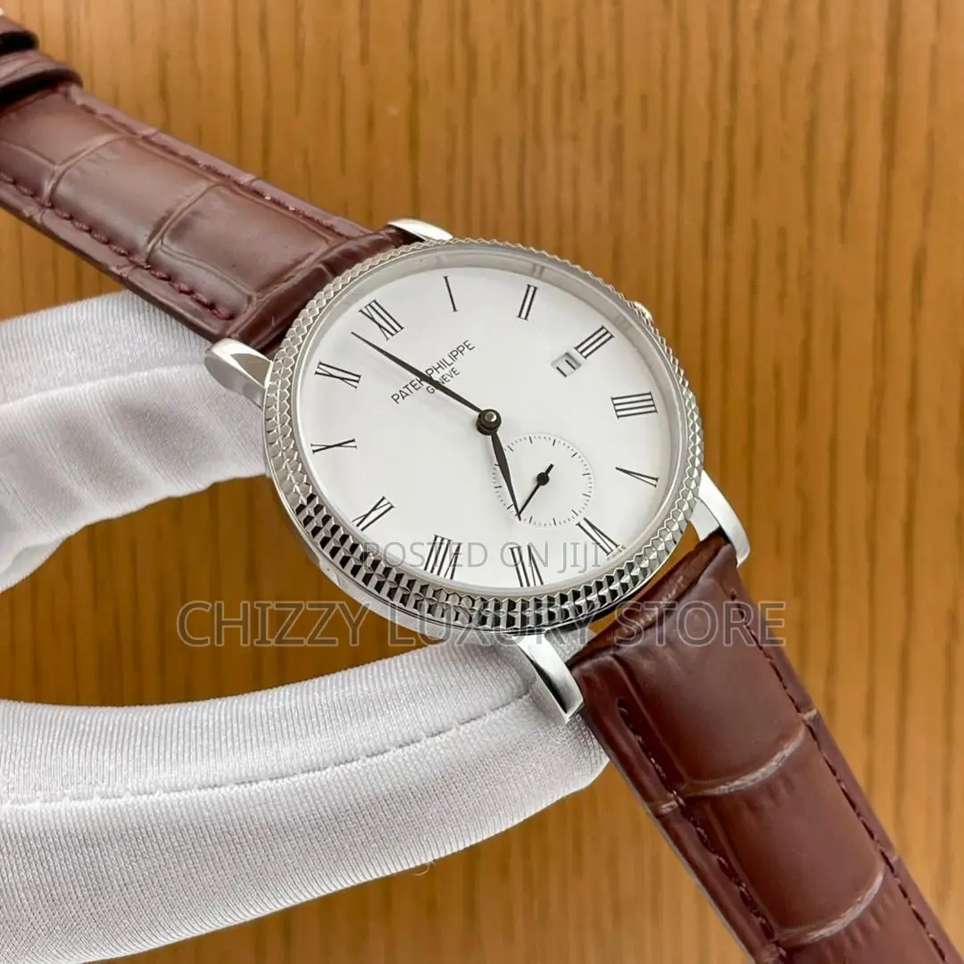 Patek Philippe Quality Luxury Men Genuine Leather Wristwatch
