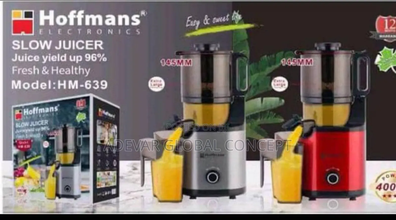 Hoffmans Slow Juicer - Fresh Healthy