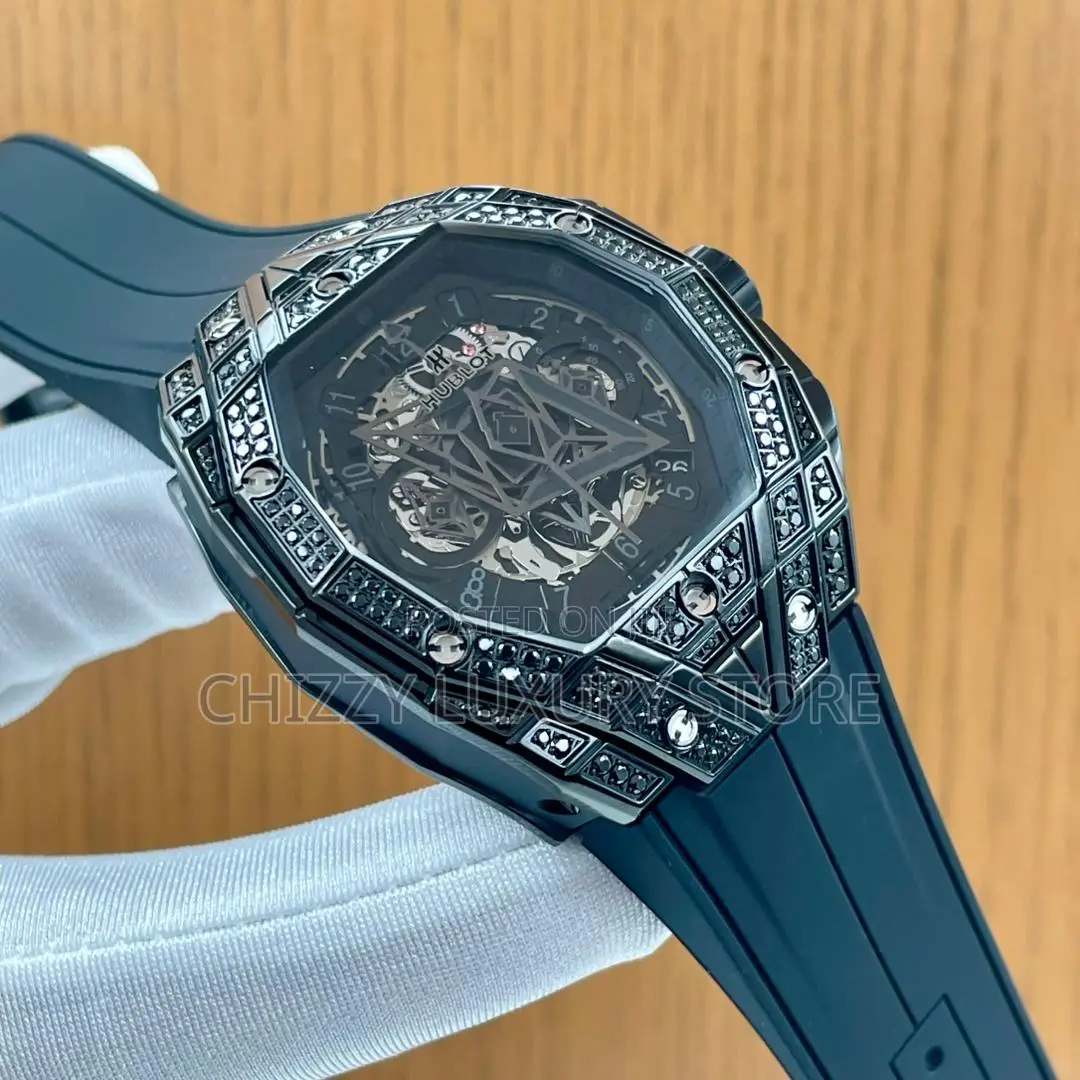 Hublot Quality Luxury Men Rubber Strap Wristwatch