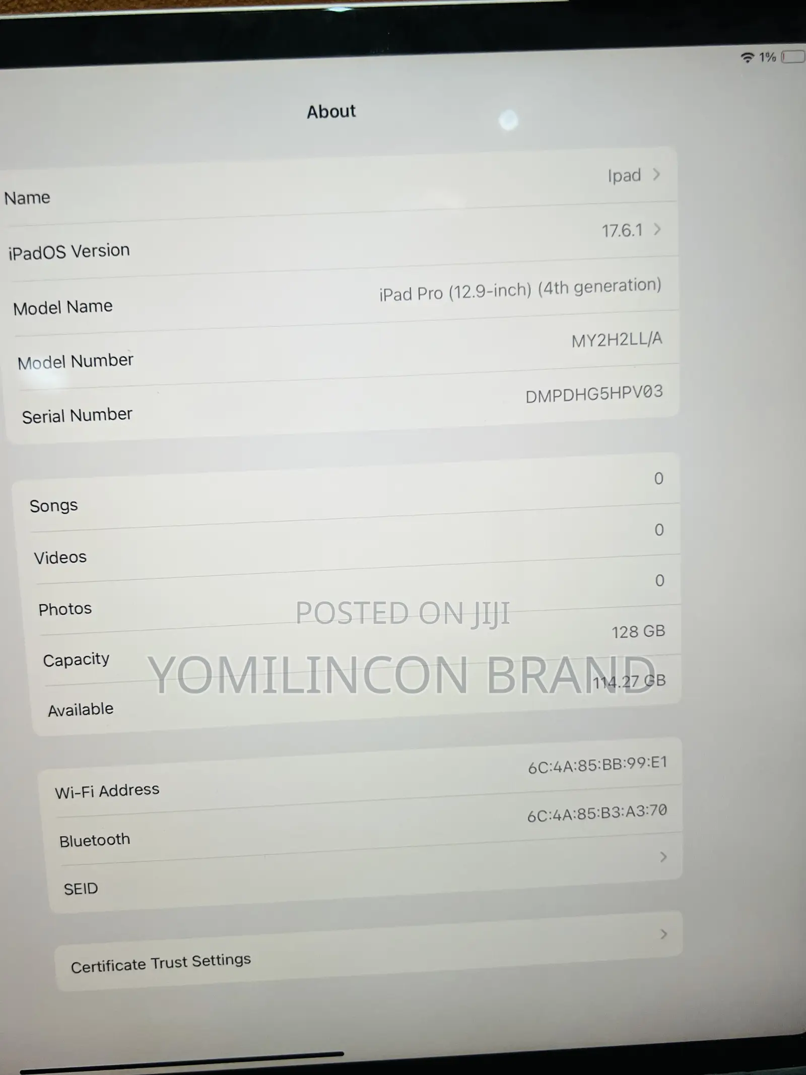 Apple iPad Pro 128 GB Black