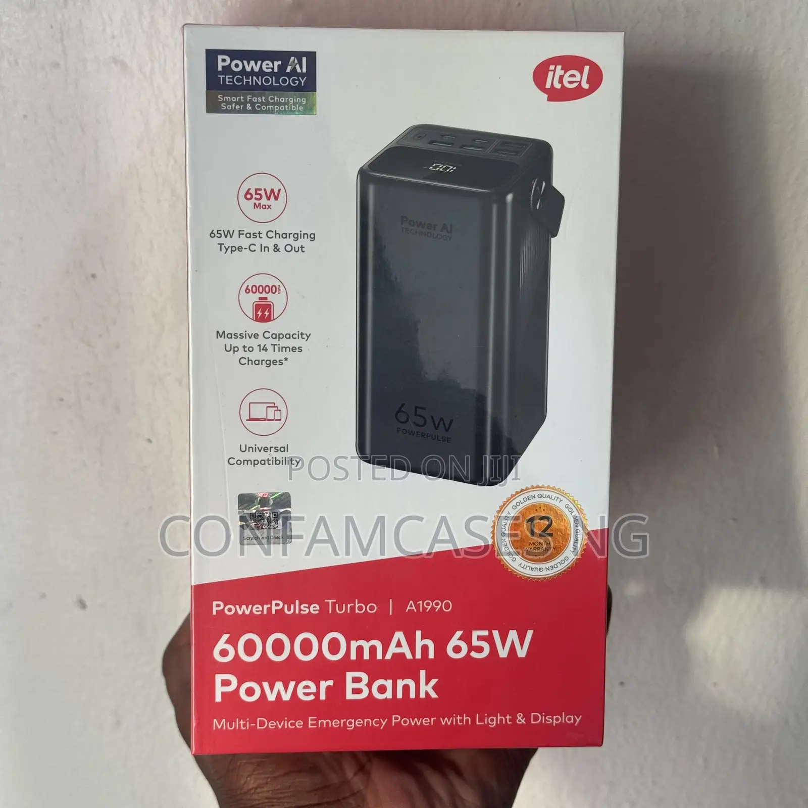 Itel Powerpulse Turbo 60000mah 65w Power Bank for Phone and Laptop
