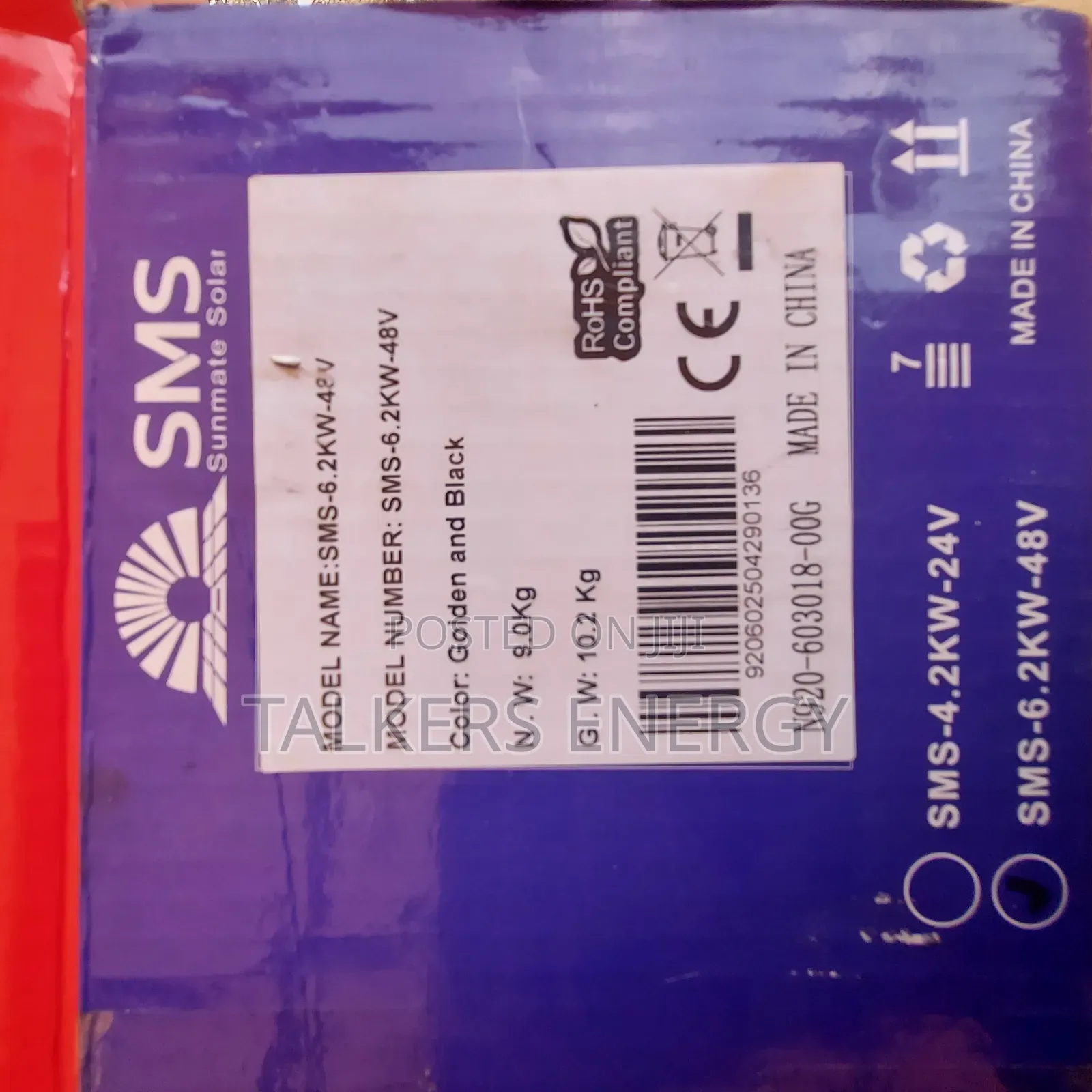 Hybrid Inverter SMS 6.2kva 48v Suitable for Tubular, Lithium, Agm