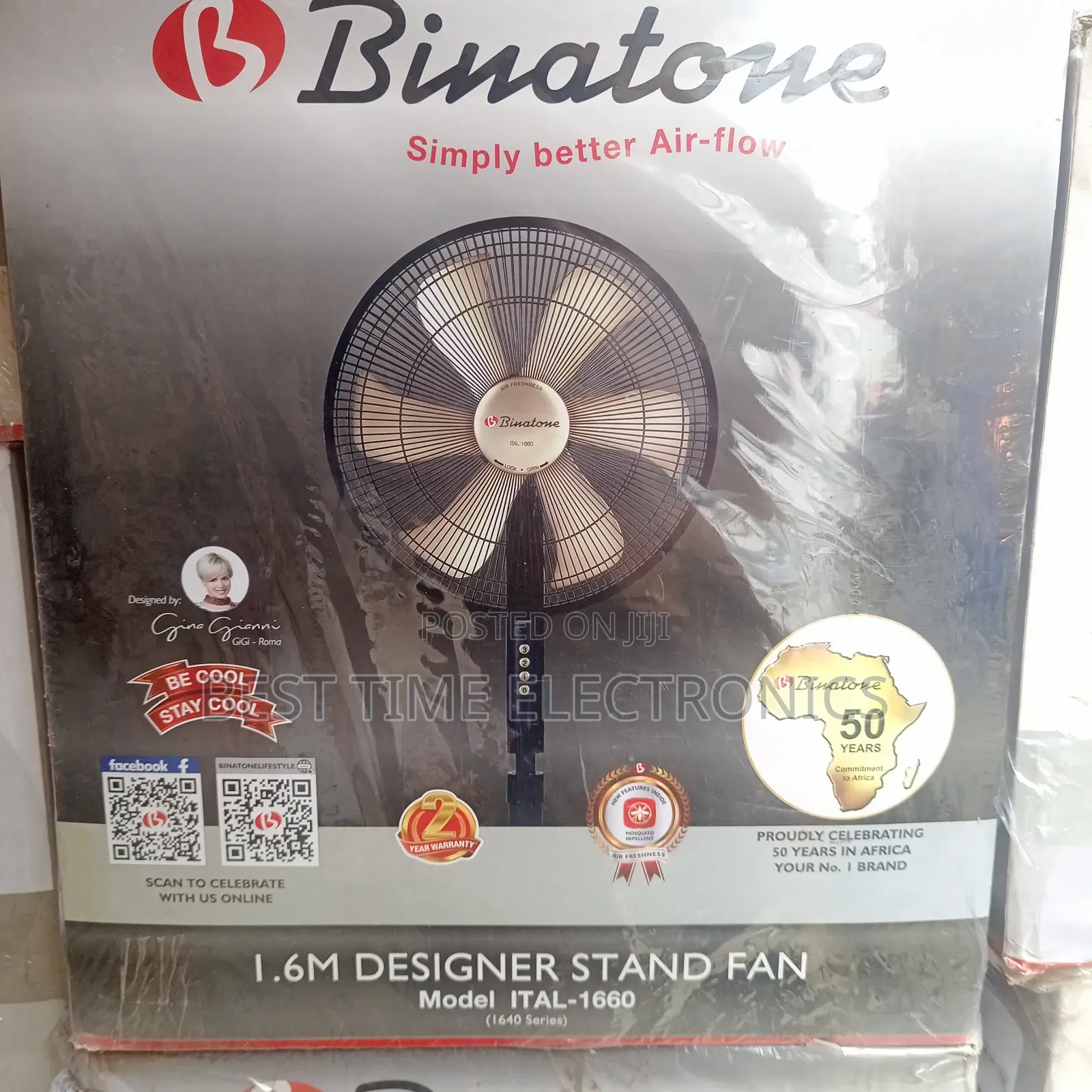 18" Binatone Stand Electric Fan Ital 1660