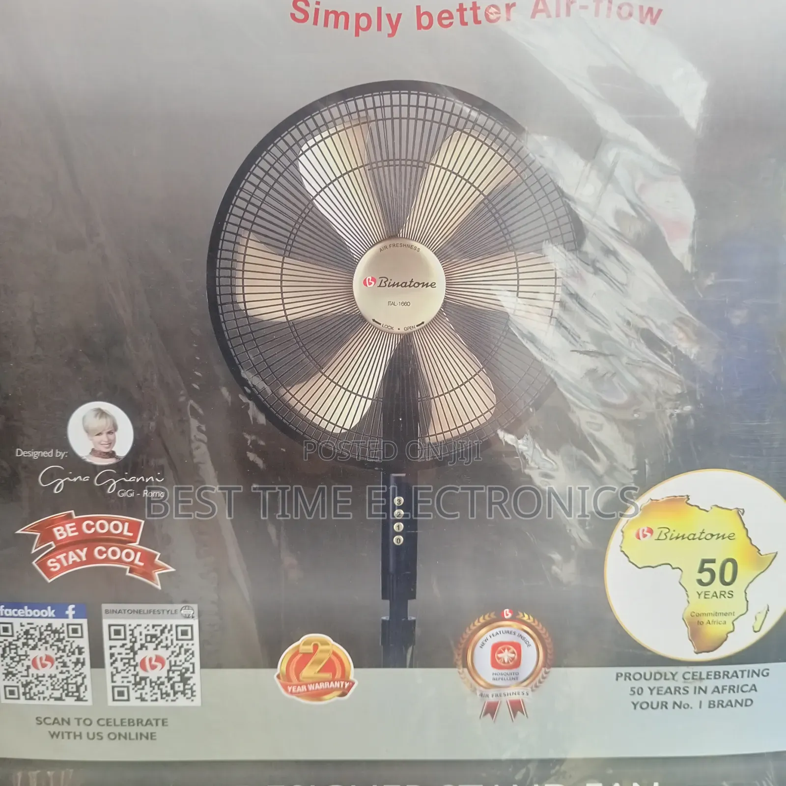18" Binatone Stand Electric Fan Ital 1660