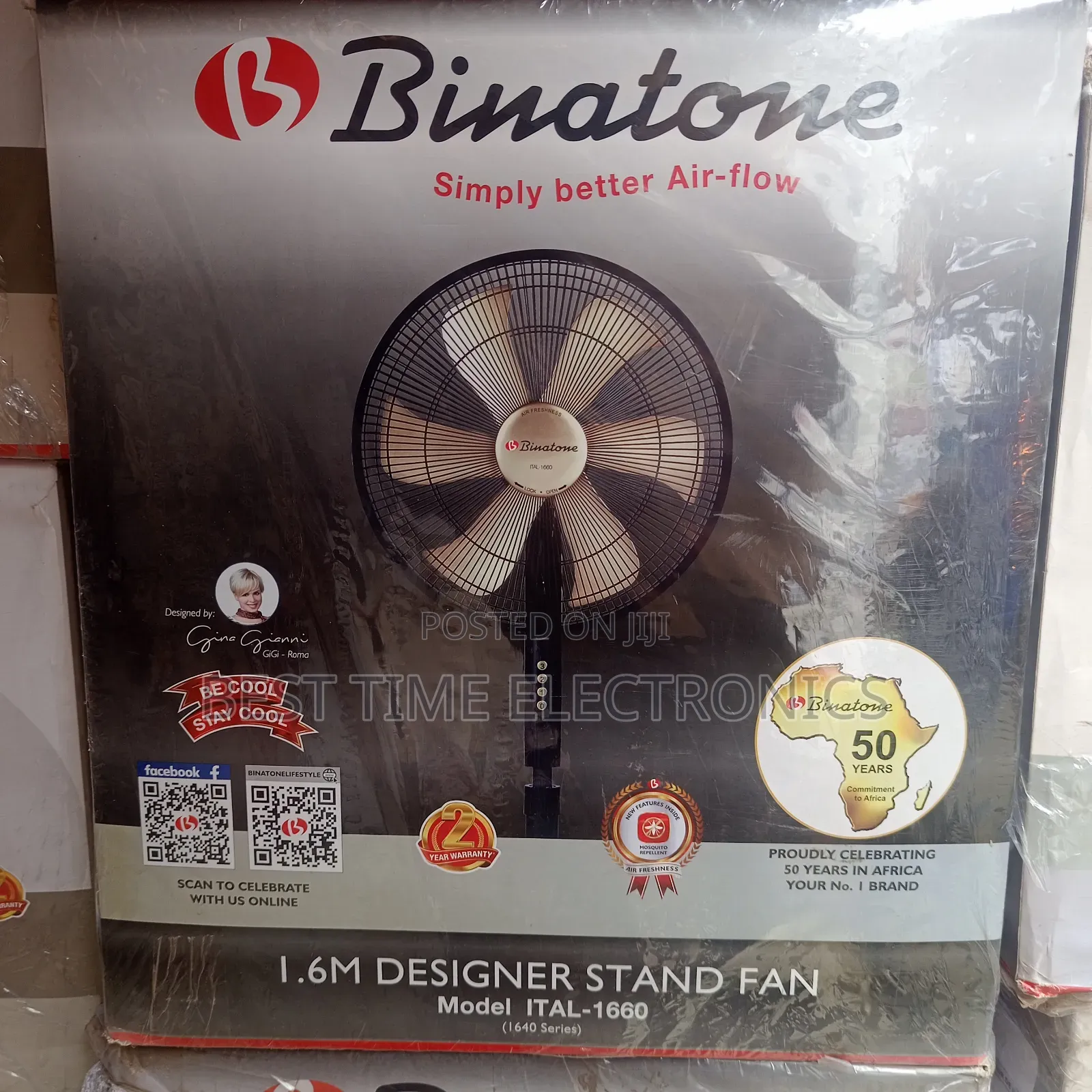 18" Binatone Stand Electric Fan Ital 1660