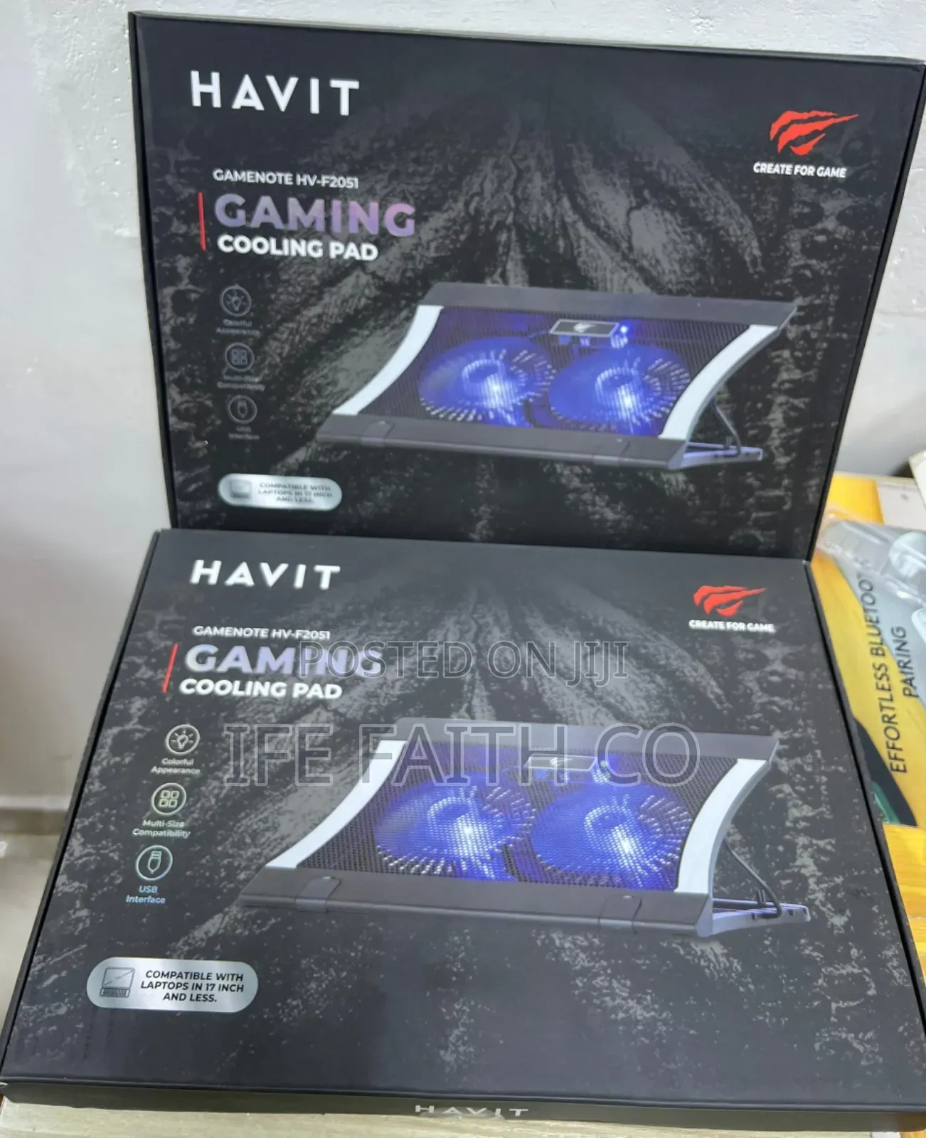 Havit Gaming All Series Laptp Cooling Pad- Blue Led Ultra Quiet Fans