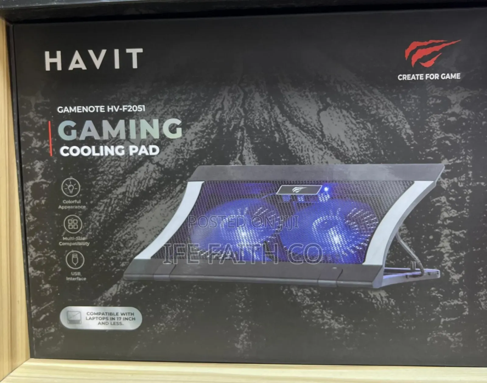 Havit Gaming All Series Laptp Cooling Pad- Blue Led Ultra Quiet Fans