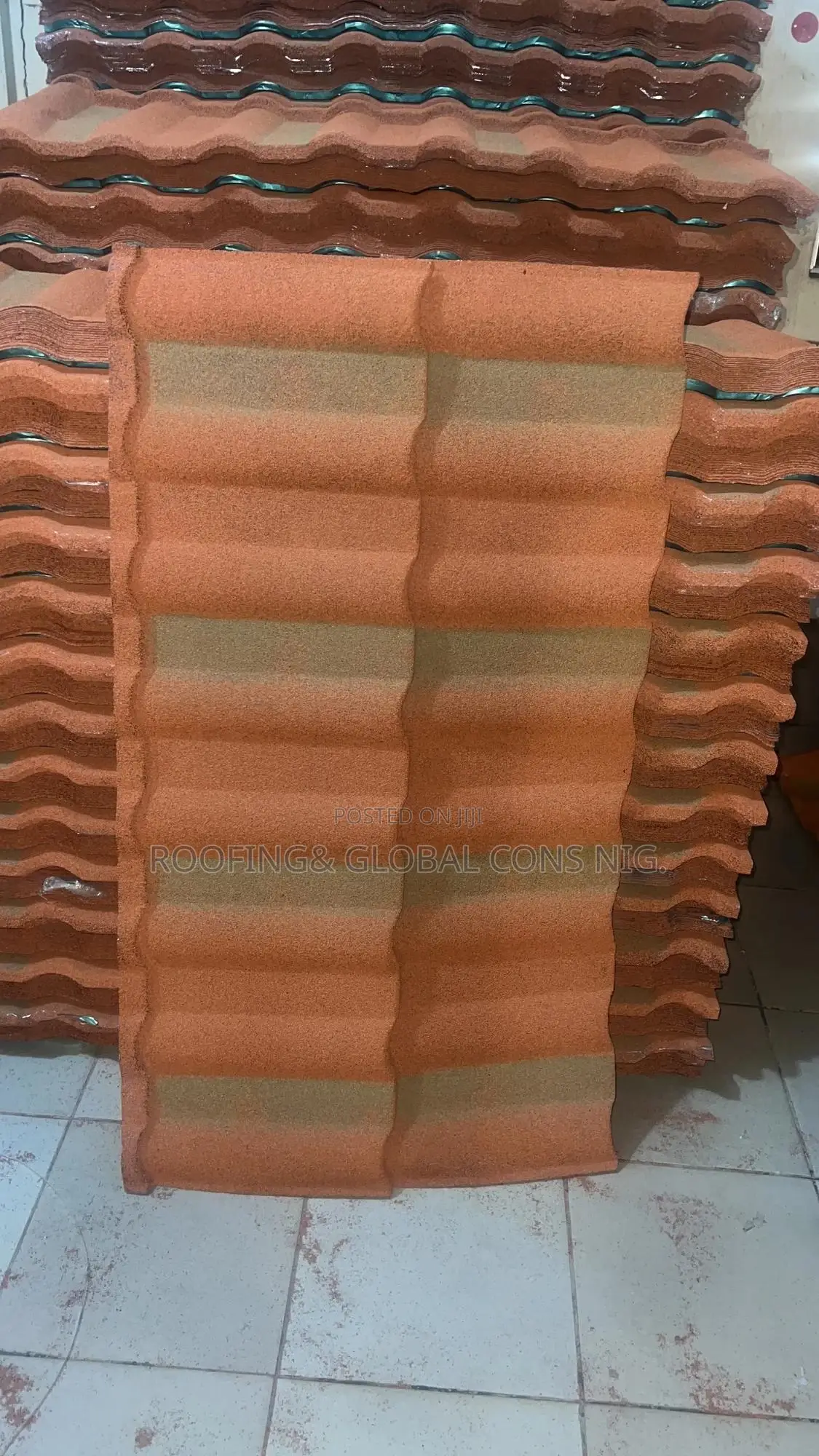 Quality Orange With Gold Line Stone Coated Roofing Tiles With Warranty