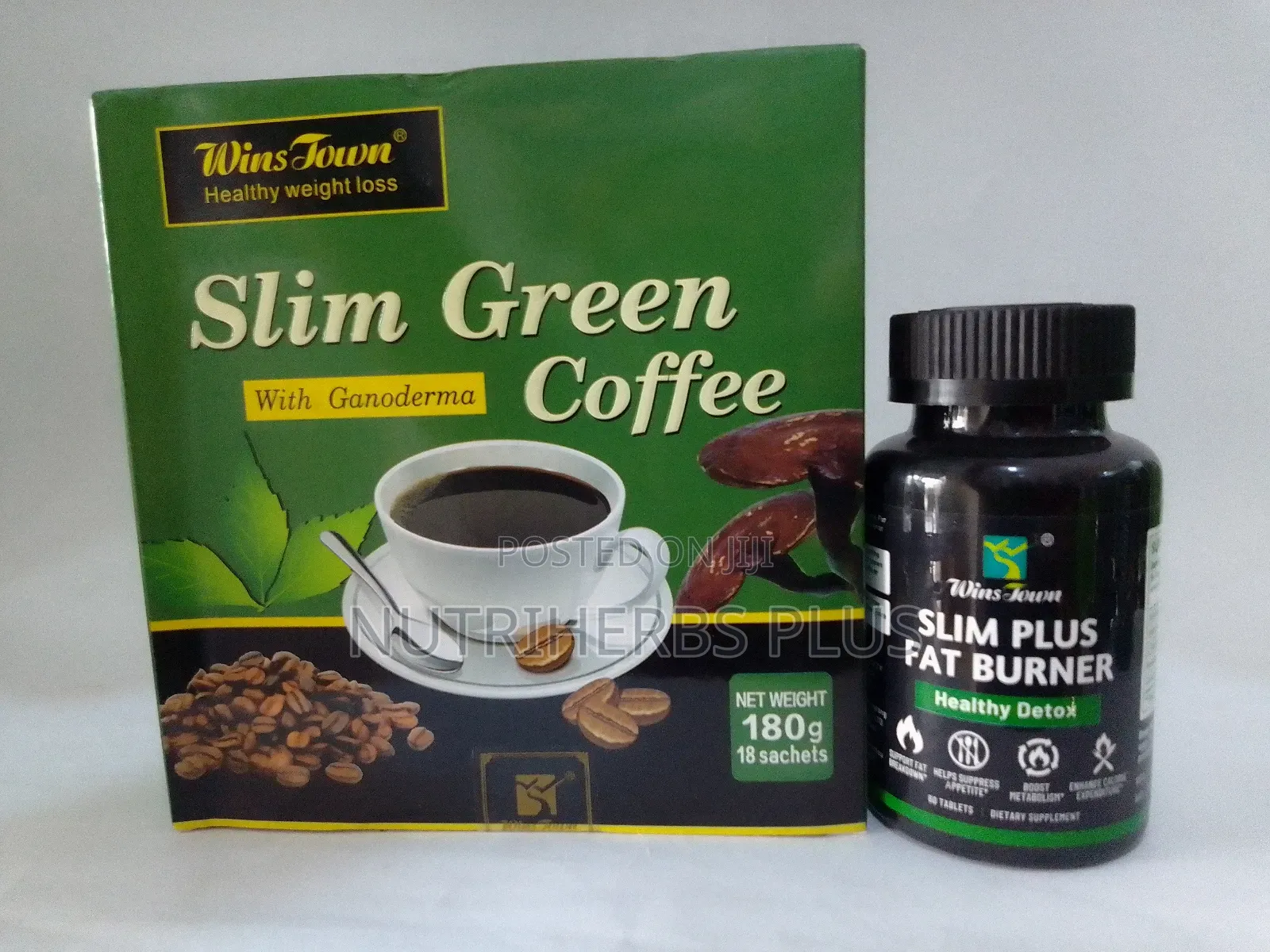 Wins Town Slim Green Coffee+ Slim Plus Fat Burner Tablets