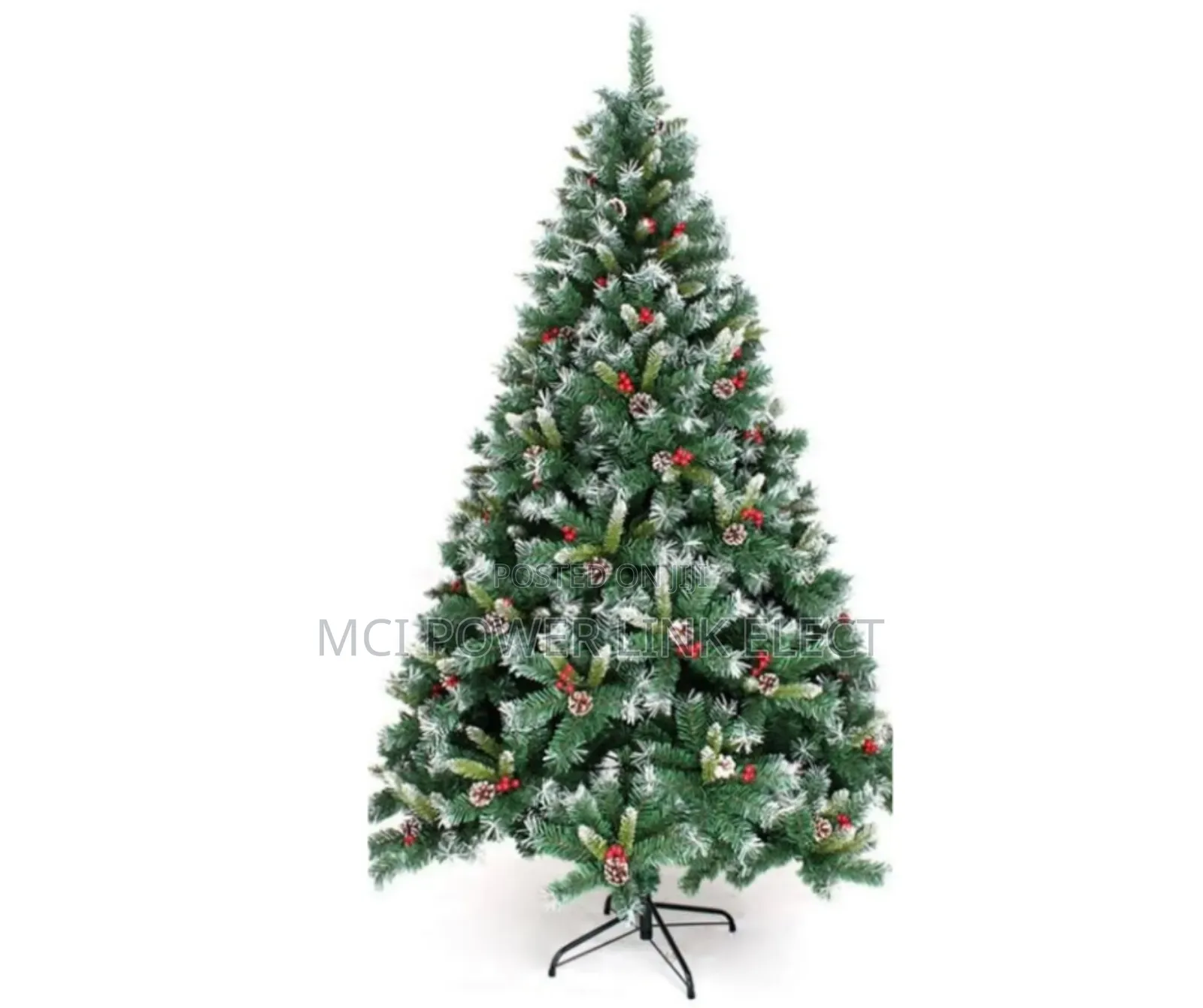6ft, 7ft , 8ft, 10ft Green Snowy Pinecone Christmas Tree With Light