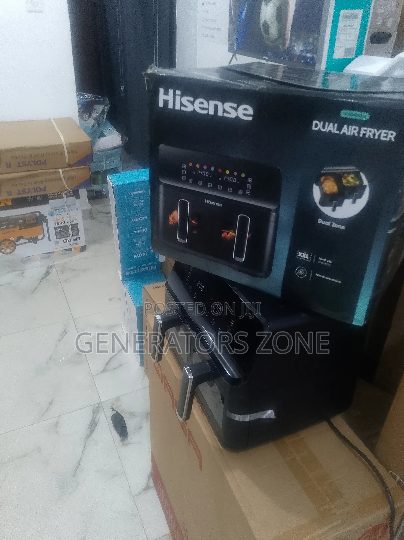Hisense H08afbk2s1 Dual Air Fryer 8 Litres