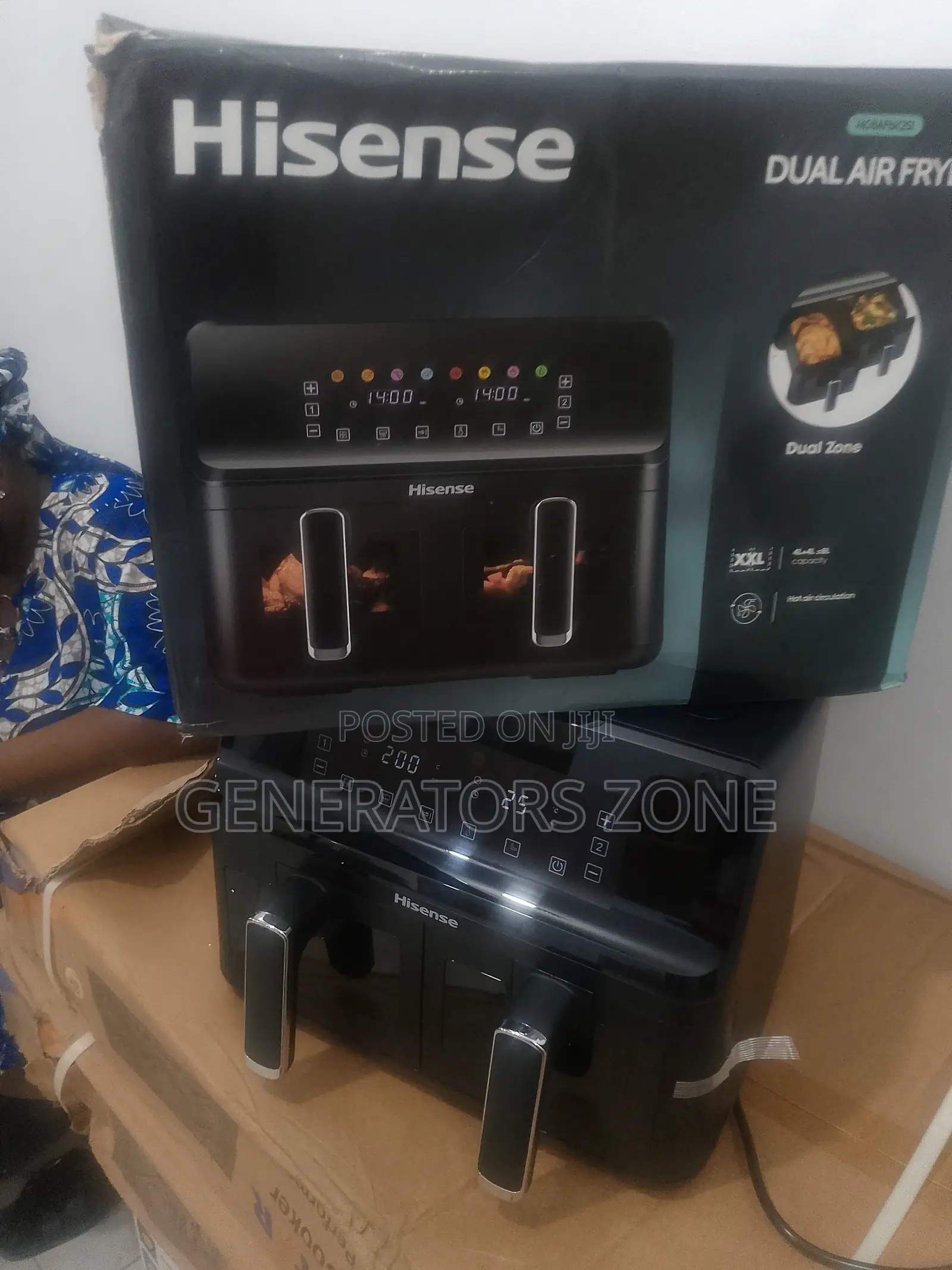 Hisense 8l Dual Tray Air Fryer Model H08afbk2s1