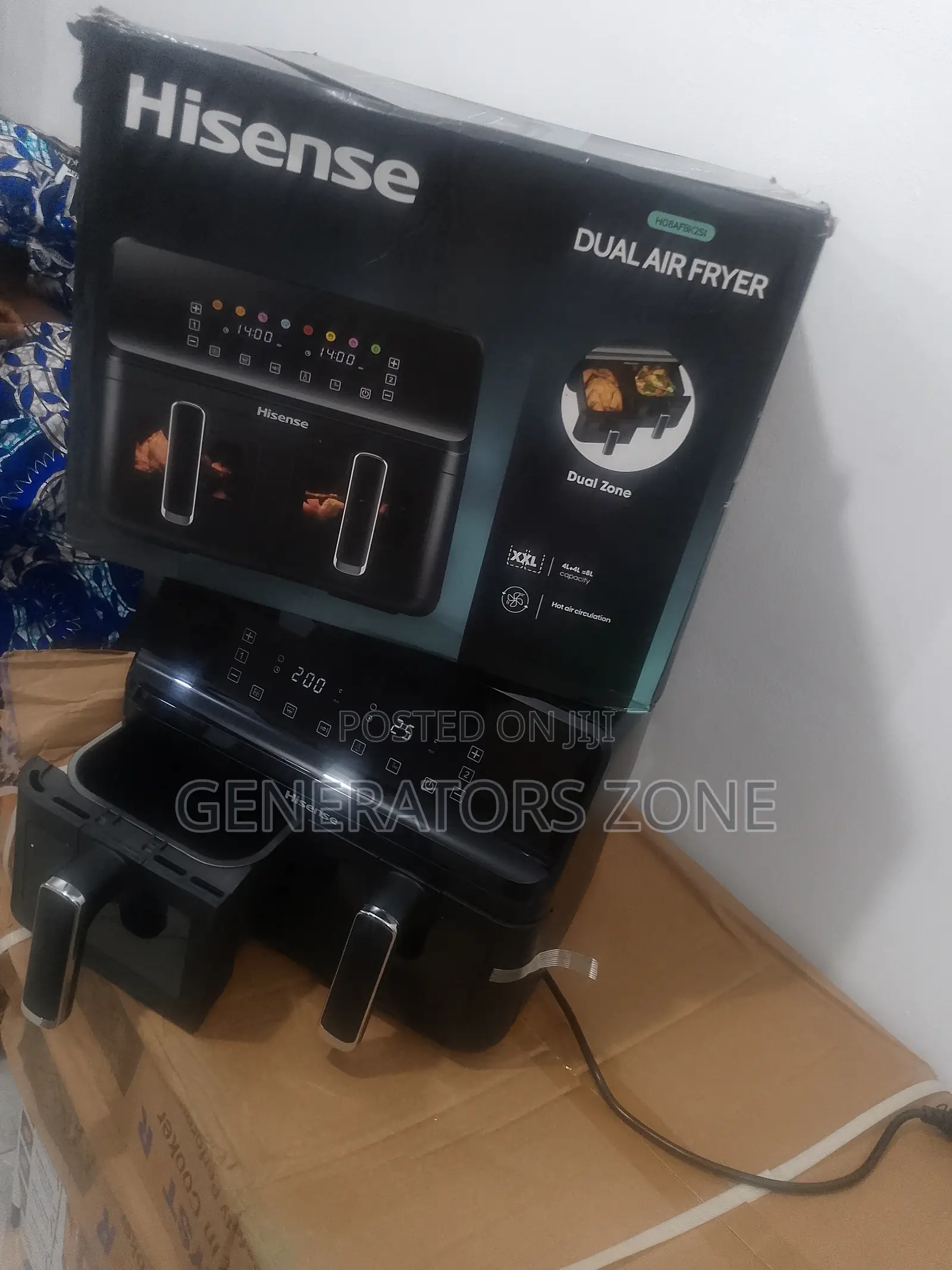 Hisense 8l Two Drawer Air Fryer Model H08afbk2s1
