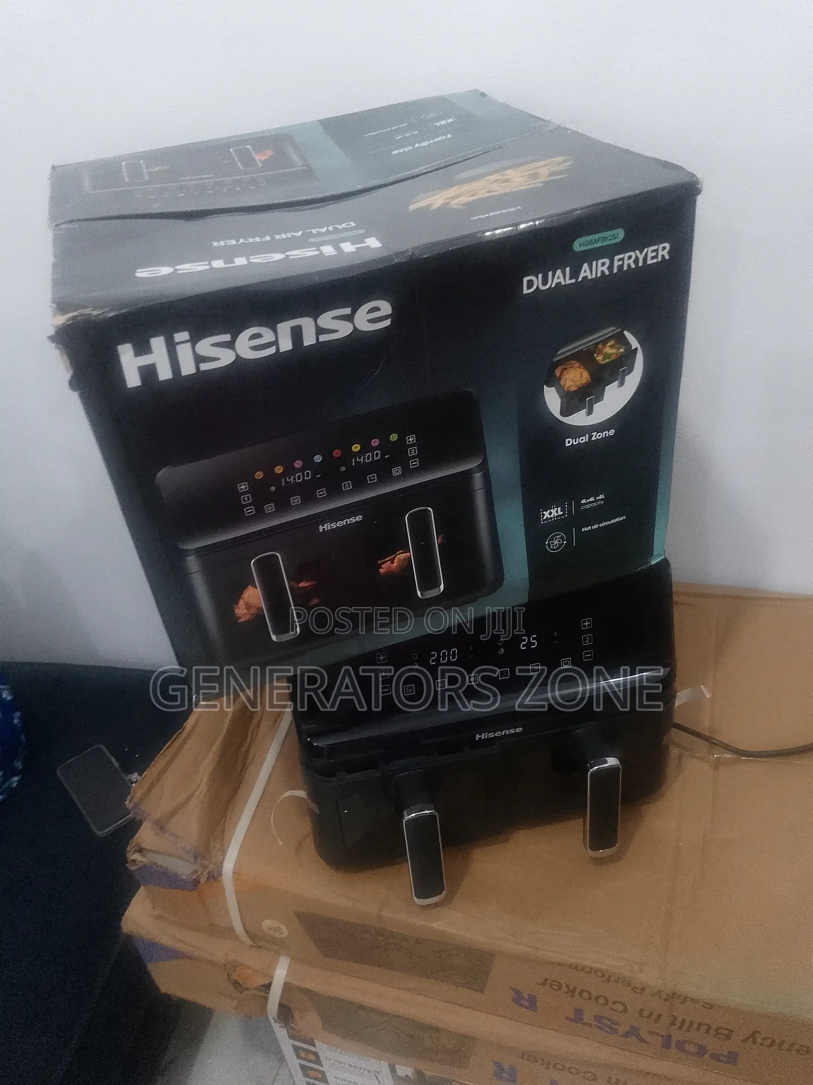 Model H08afbk2s1 Dual Basket Air Fryer 8l Capacity by Hisense