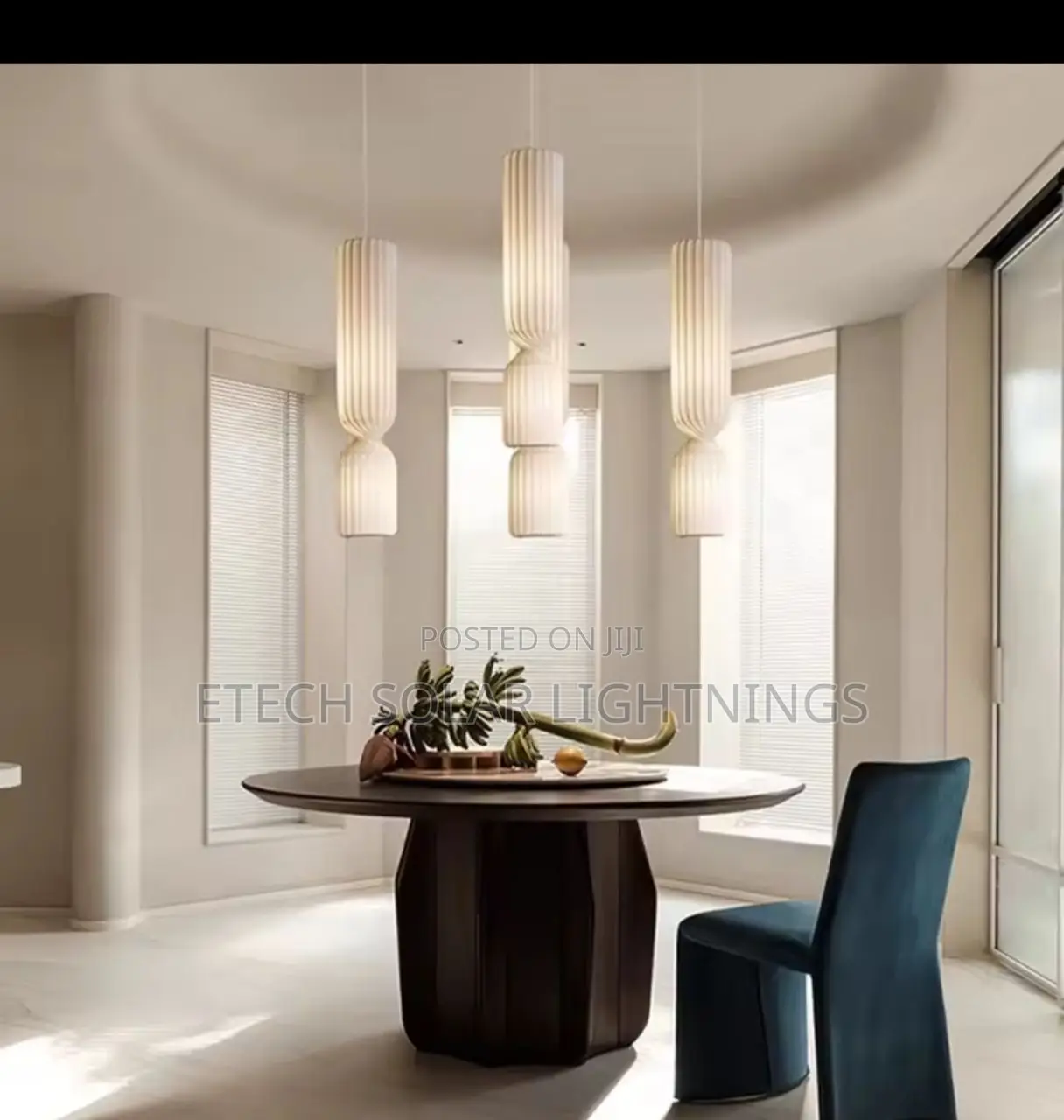 Japanese White Pleated Silk Living Room Pendant Light