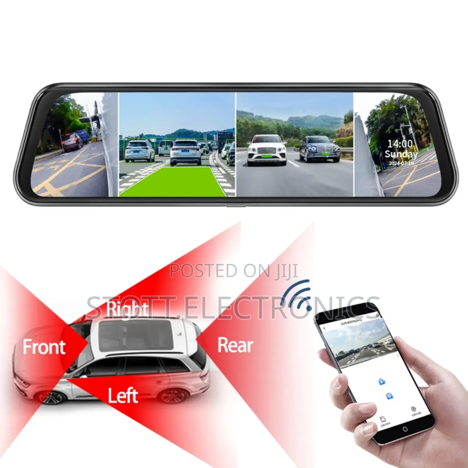 Car Dashcam 4-Way 360° Cameras