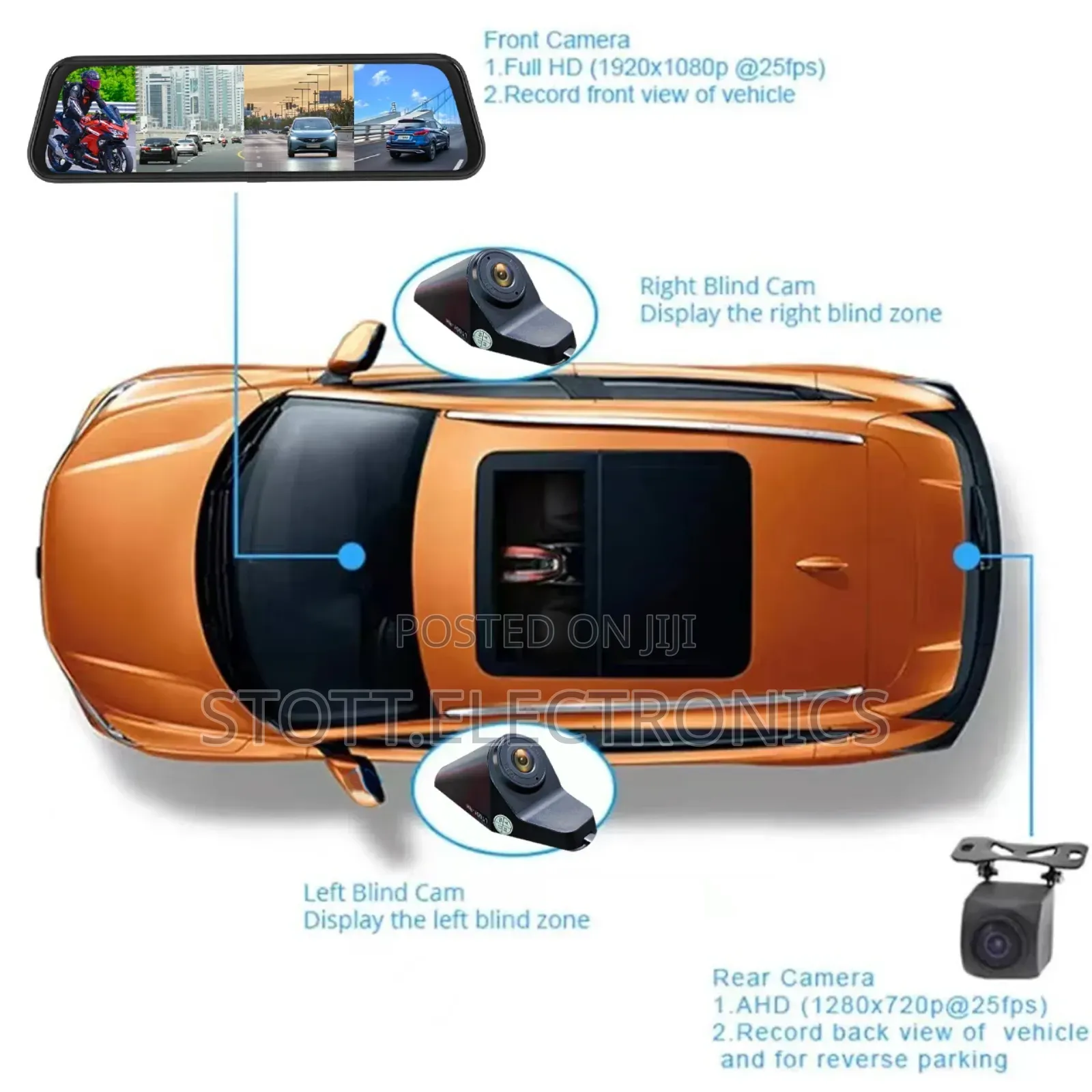 Car Dashcam 4-Way 360° Cameras