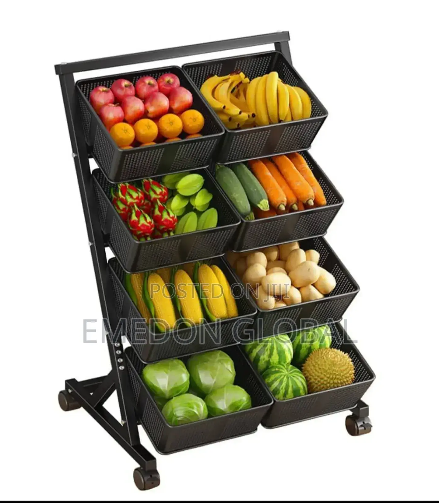 4 Tier Fruits and Vegetables Metal Storage Basket Shelves