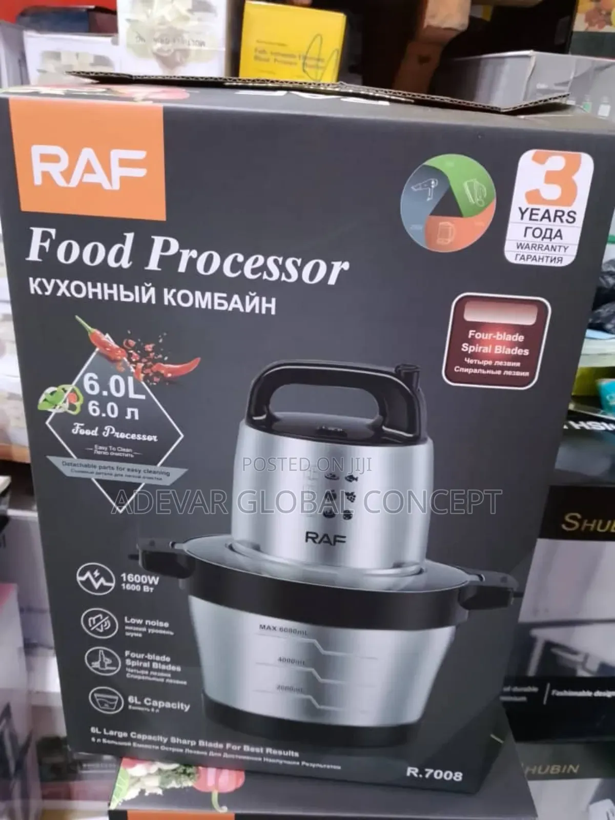 Raf Multi-Purpose 6l Food Processor Yam Pounder - 1600w