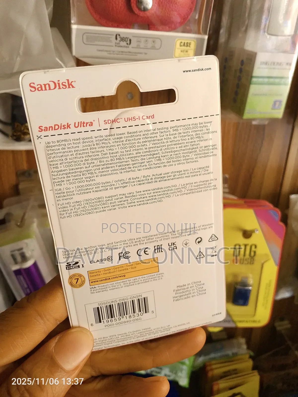 Sandisk Ultra 16gb SDHC Uhs-I Memory Card