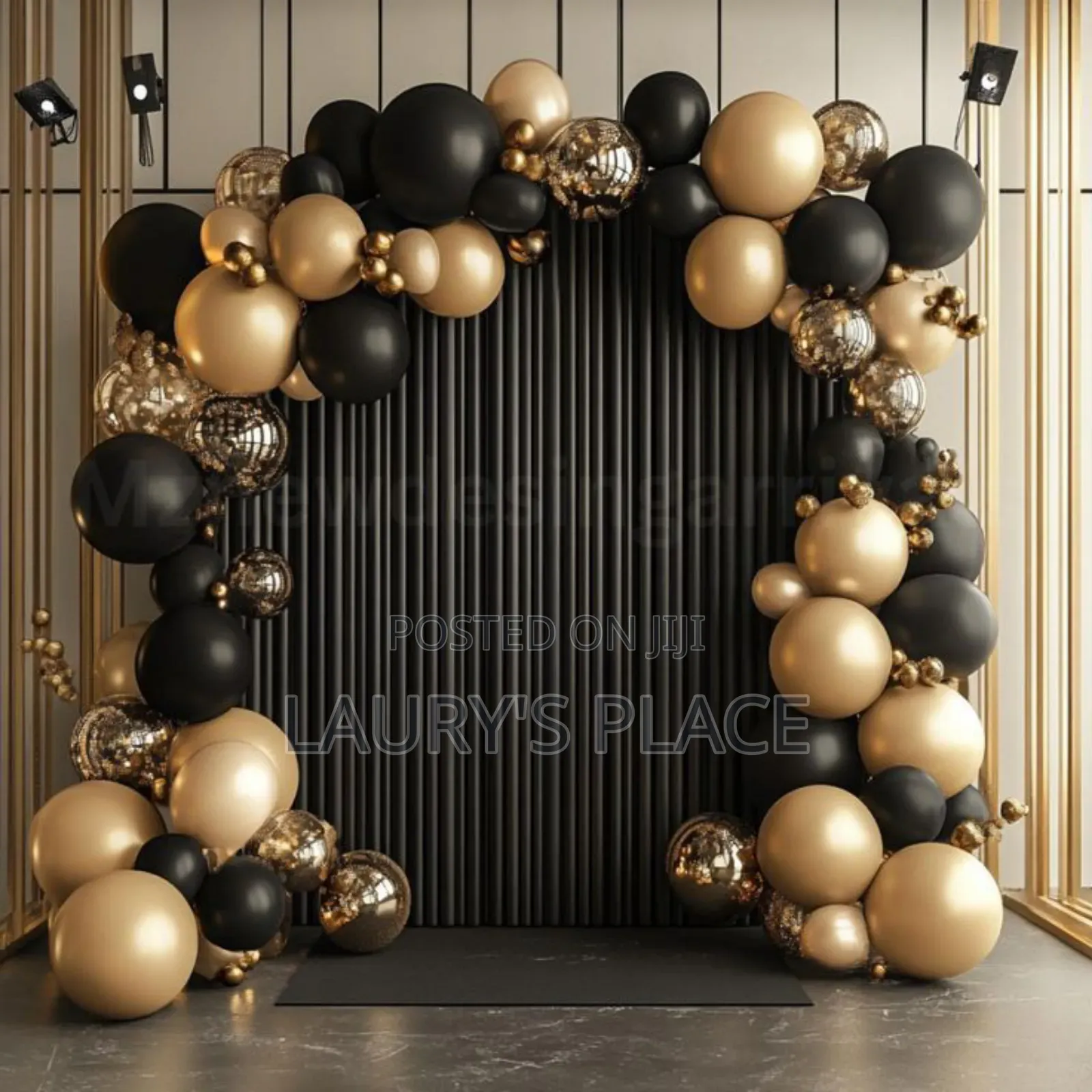 Black and Gold Balloon Decoration