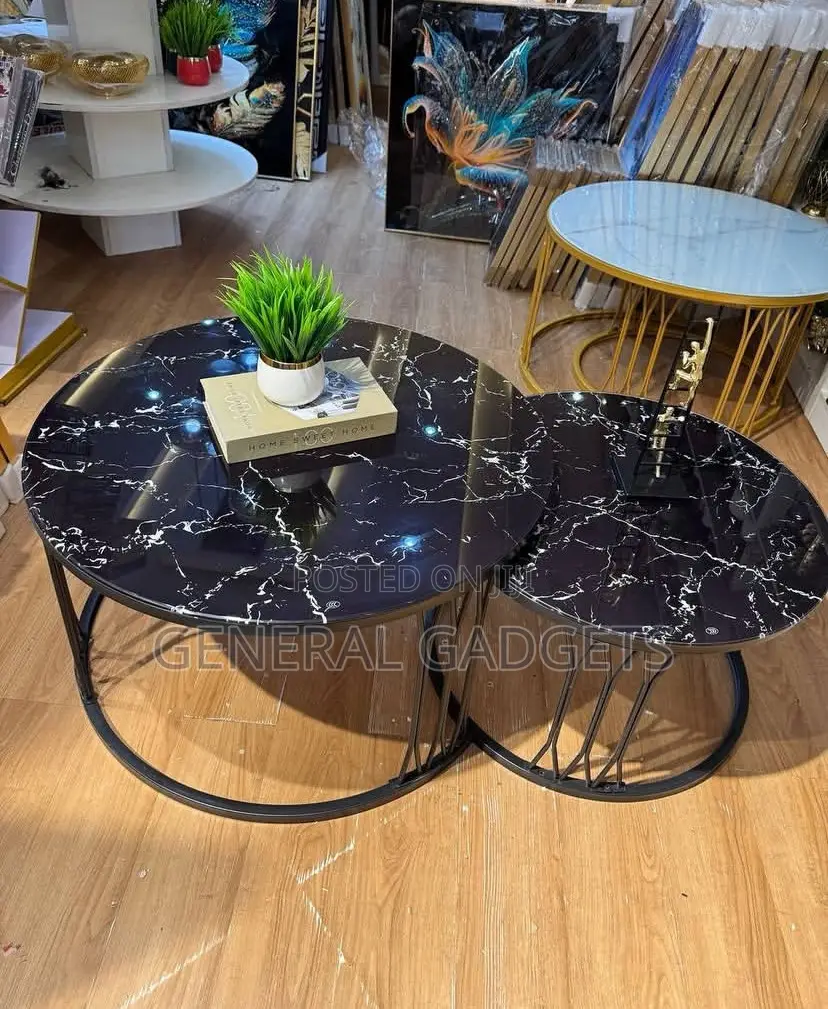 2 in 1 Faux Marble Center Table