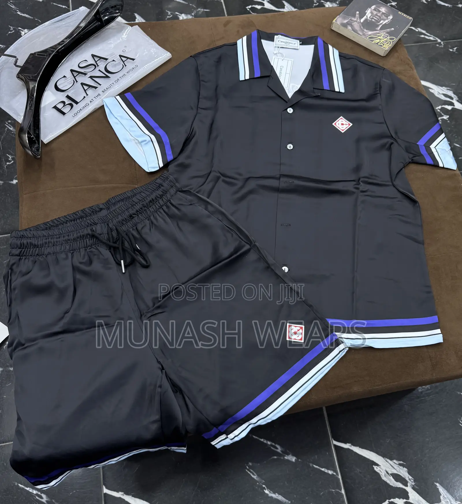 Luxury Casablanca Shirt And Short Black