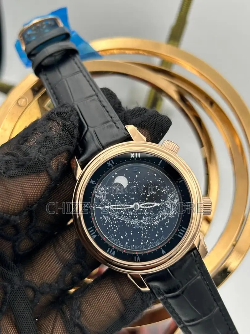 Patek Philippe Quality Luxury Men Genuine Leather Wristwatch