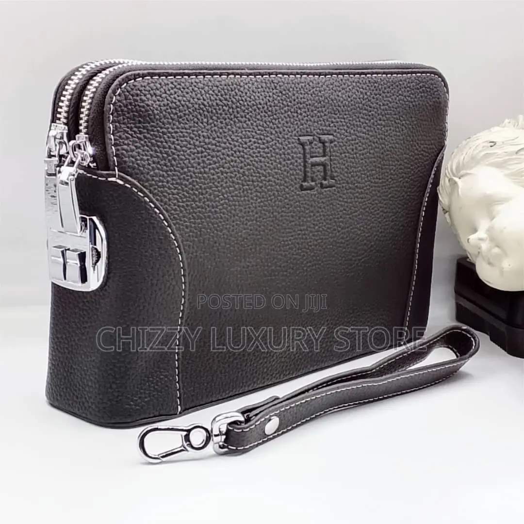 Hermes Quality Luxury Men Genuine Leather Purse