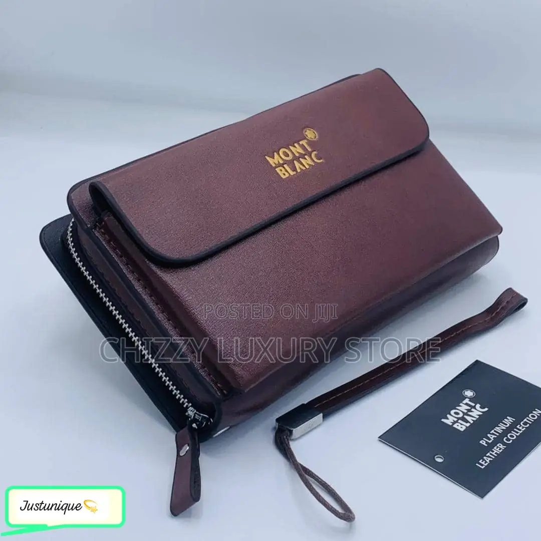 Mont Blanc Quality Luxury Men Genuine Leather Purse