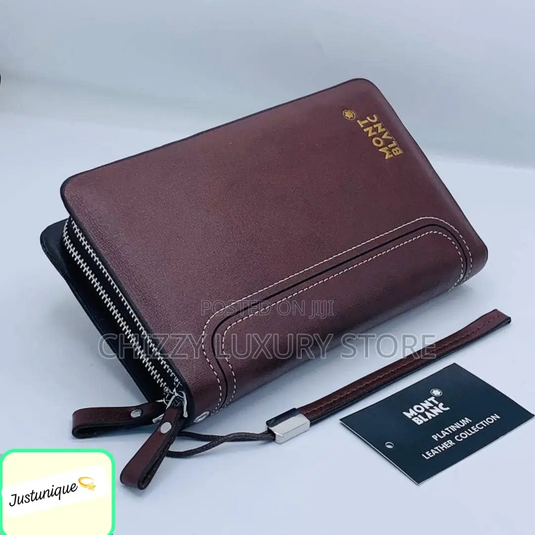 Mont Blanc Quality Luxury Men Genuine Leather Purse