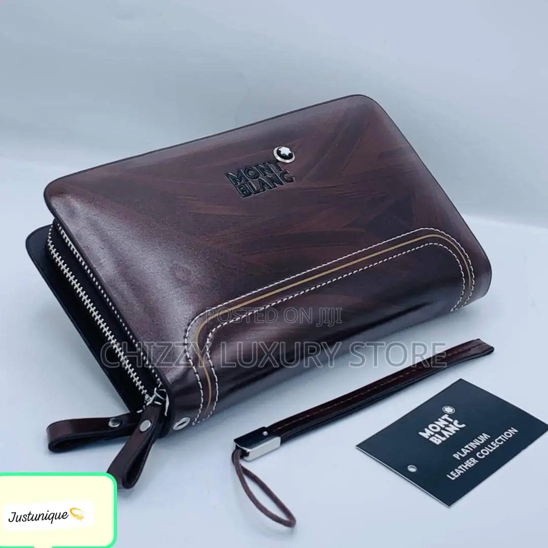 Mont Blanc Quality Luxury Men Genuine Leather Purse