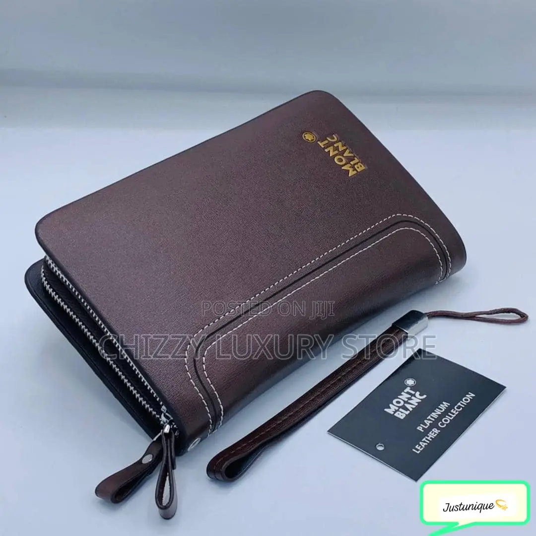 Mont Blanc Quality Luxury Men Genuine Leather Purse