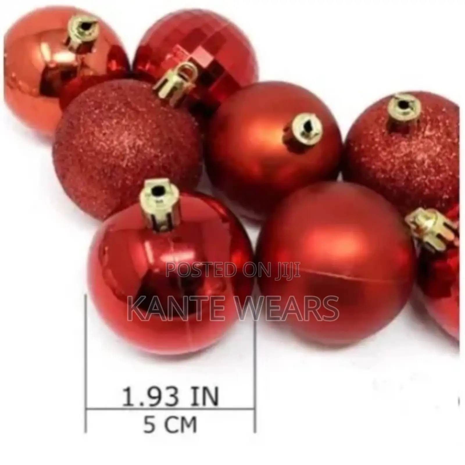 Christmas Ornament Balls-12 PCS- Red