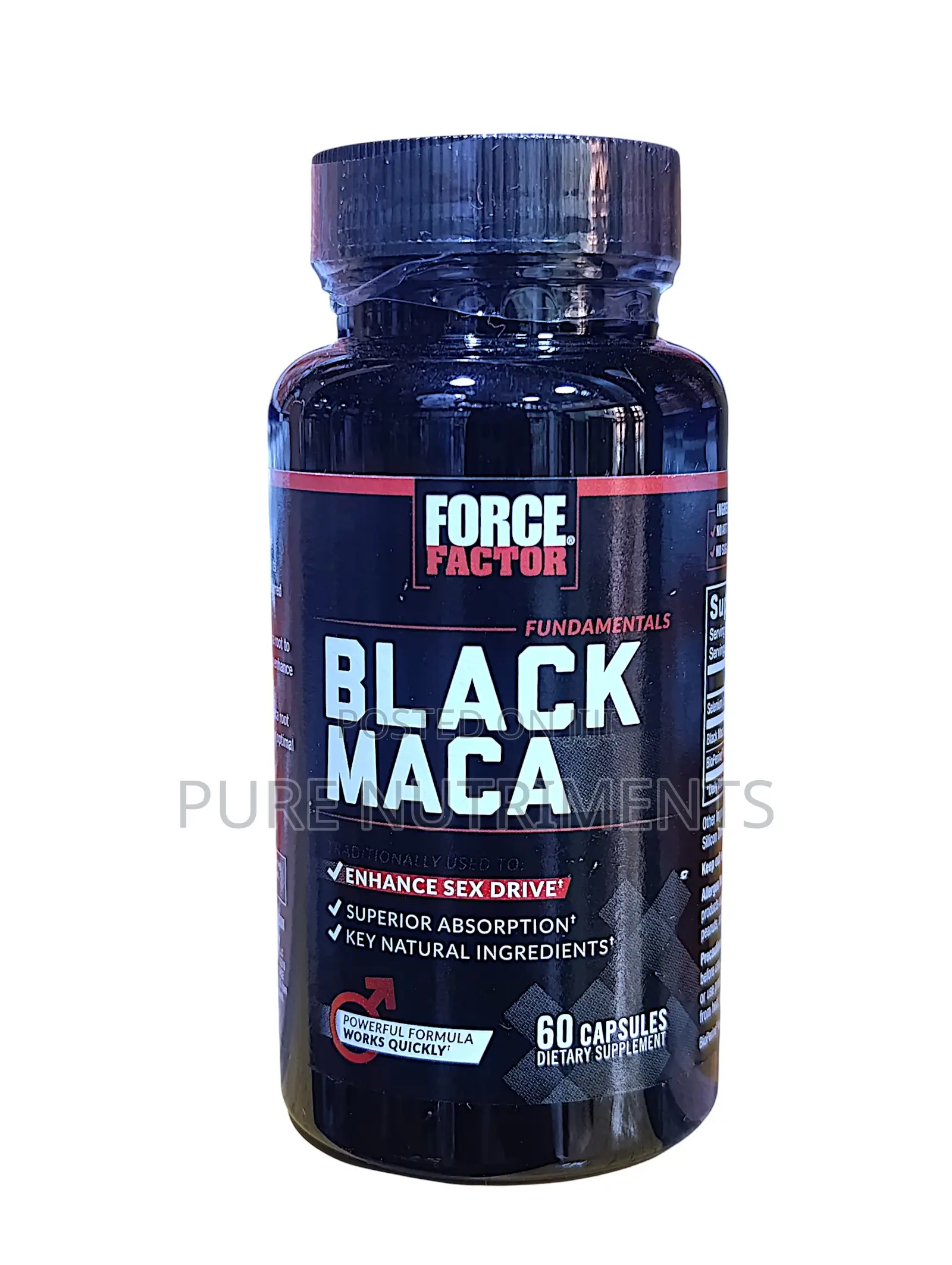 Force Factor Black Maca – Sexual Health Performance for Men(60 Caps)