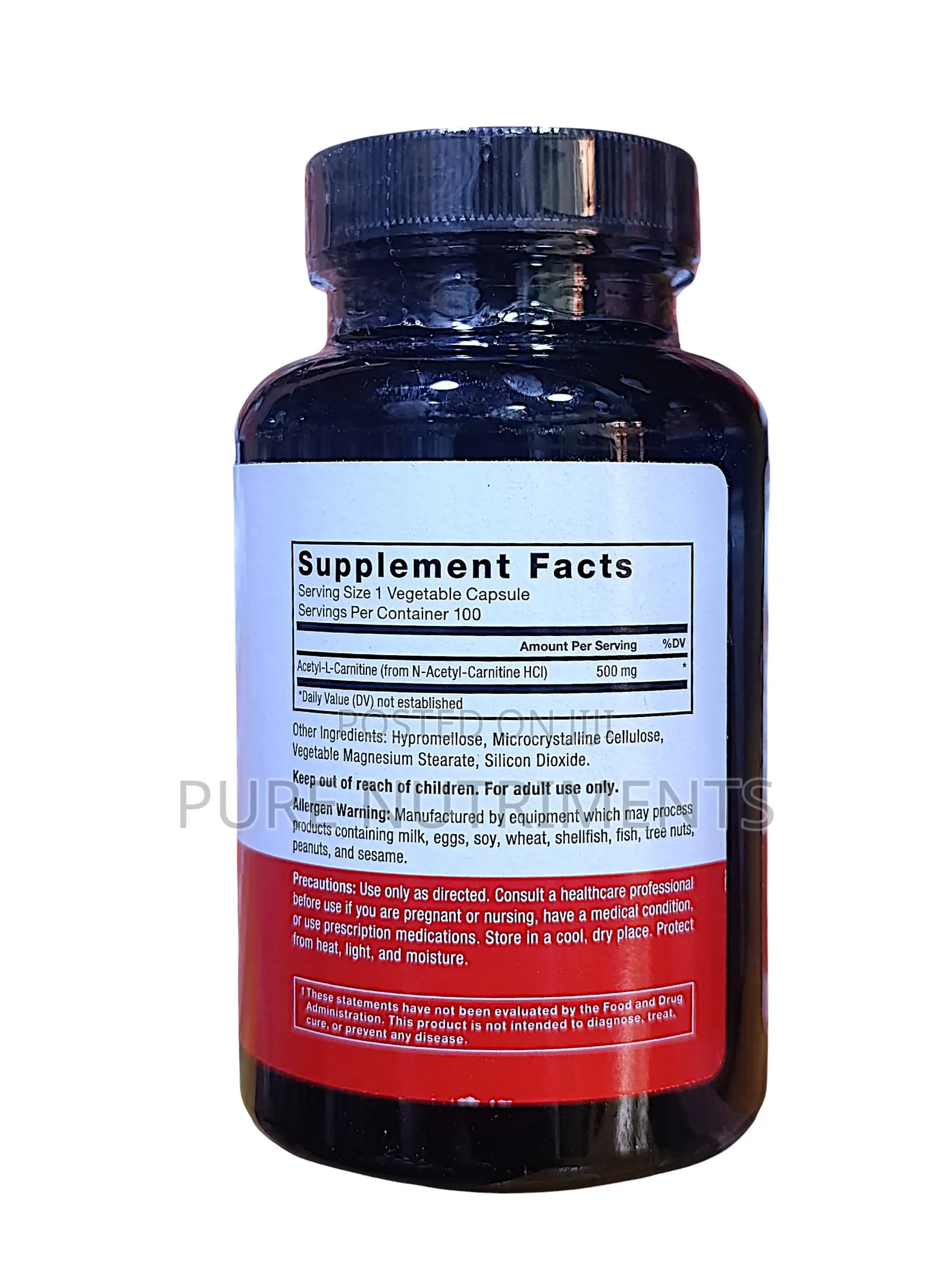 Force Factor Acetyl L-Carnitine 500mg - Brain, Nerve Energy 100 Caps