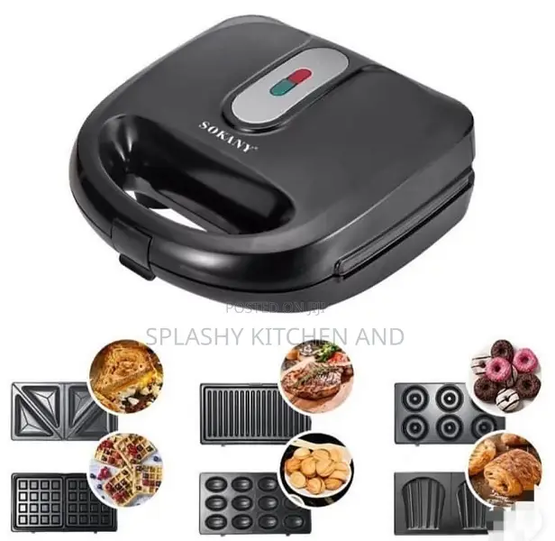 Sokany 6-in-1 Waffle Maker, Grill, Toaster, Sandwich Maker