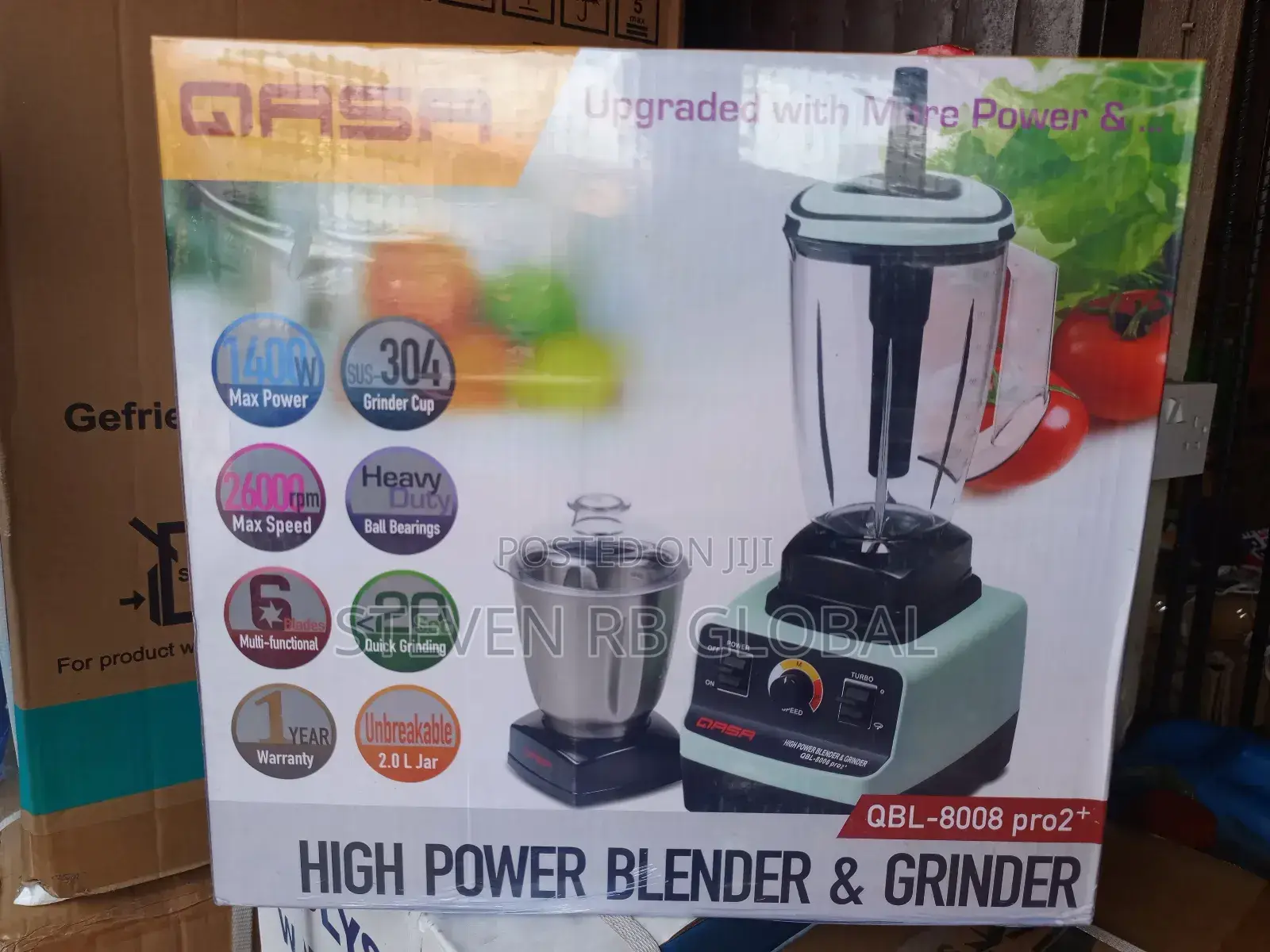 Qasa High Power Blender Grinder (Qbl-8008 Pro2+) – 1200w