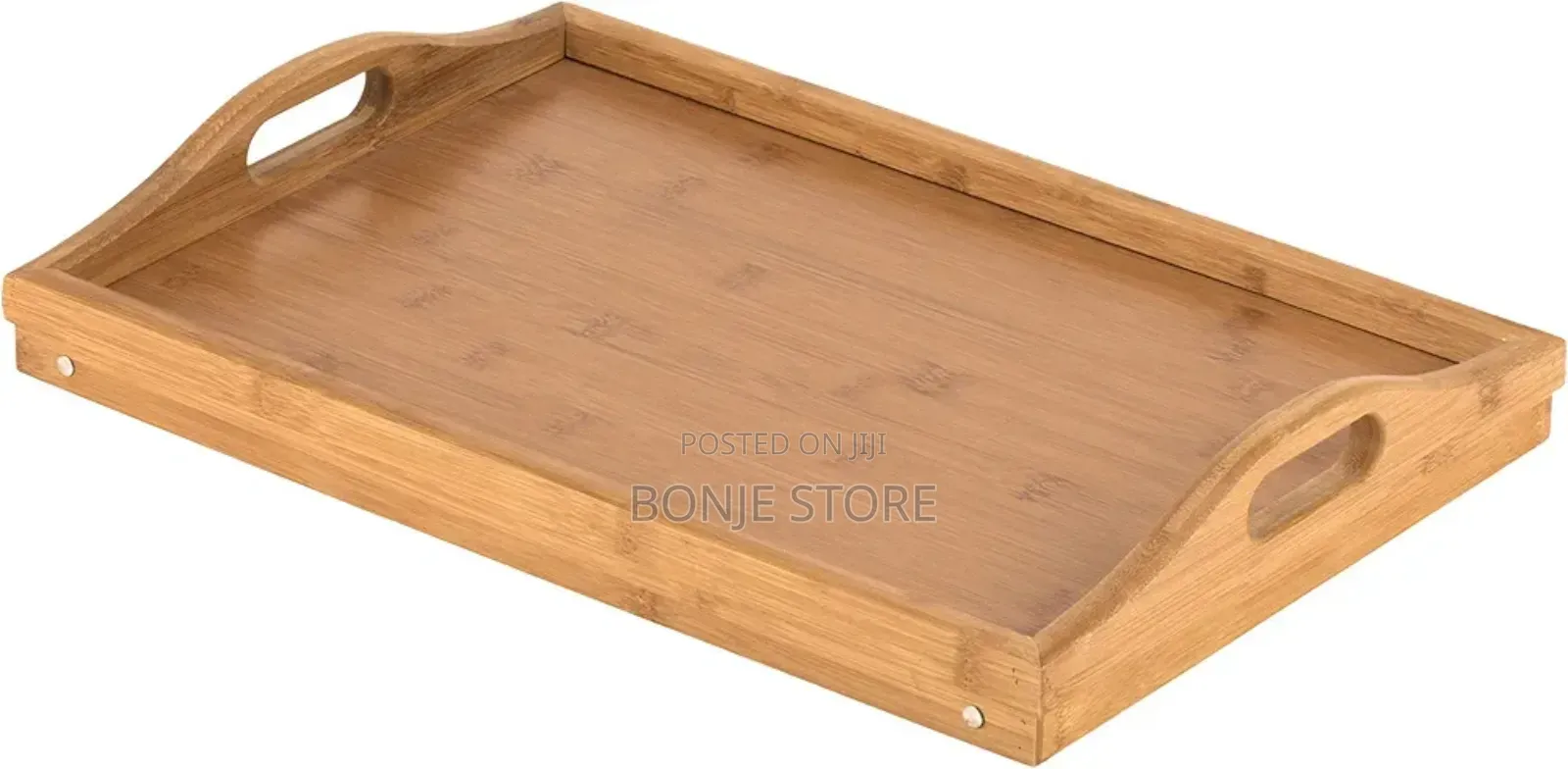 Wooden Bed Tray Table With Folding Legs, And Breakfast Tray