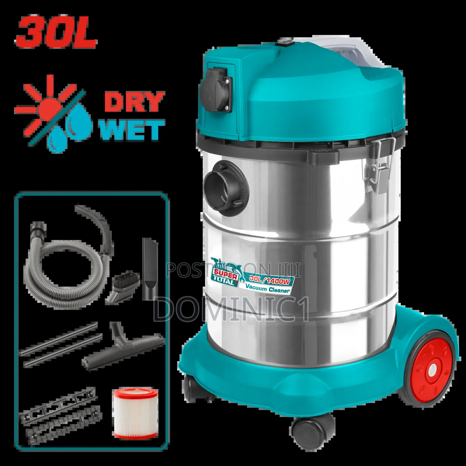 Total Tvc14301 Wet And Dry Vacuum Cleaner.