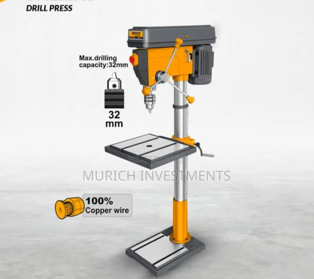 Ingco 1500w Drill Press 32mm | Industrial Stand Table Drilling Machine