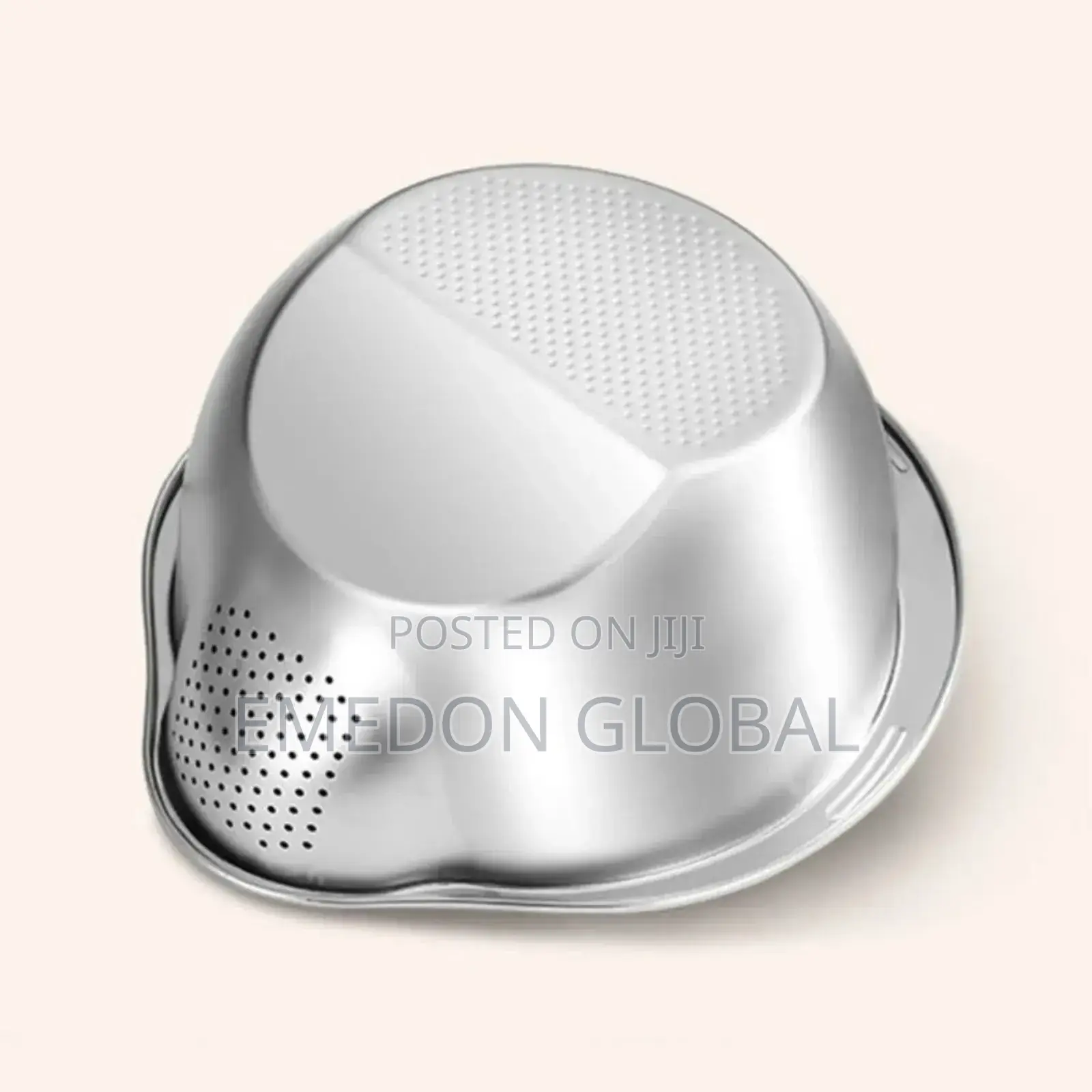 Stainless Steel Multi-Purpose Rice Washing Bowl With Slanted Colander