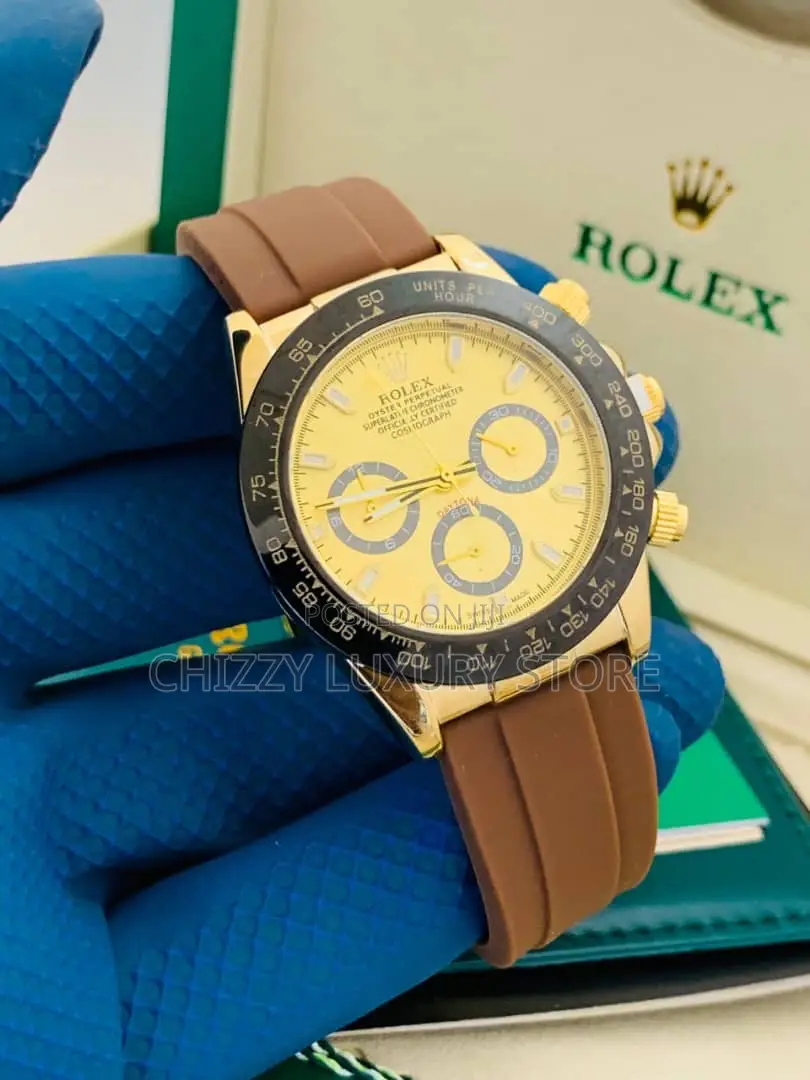 Rolex Quality Luxury Men Rubber Strap Wristwatch