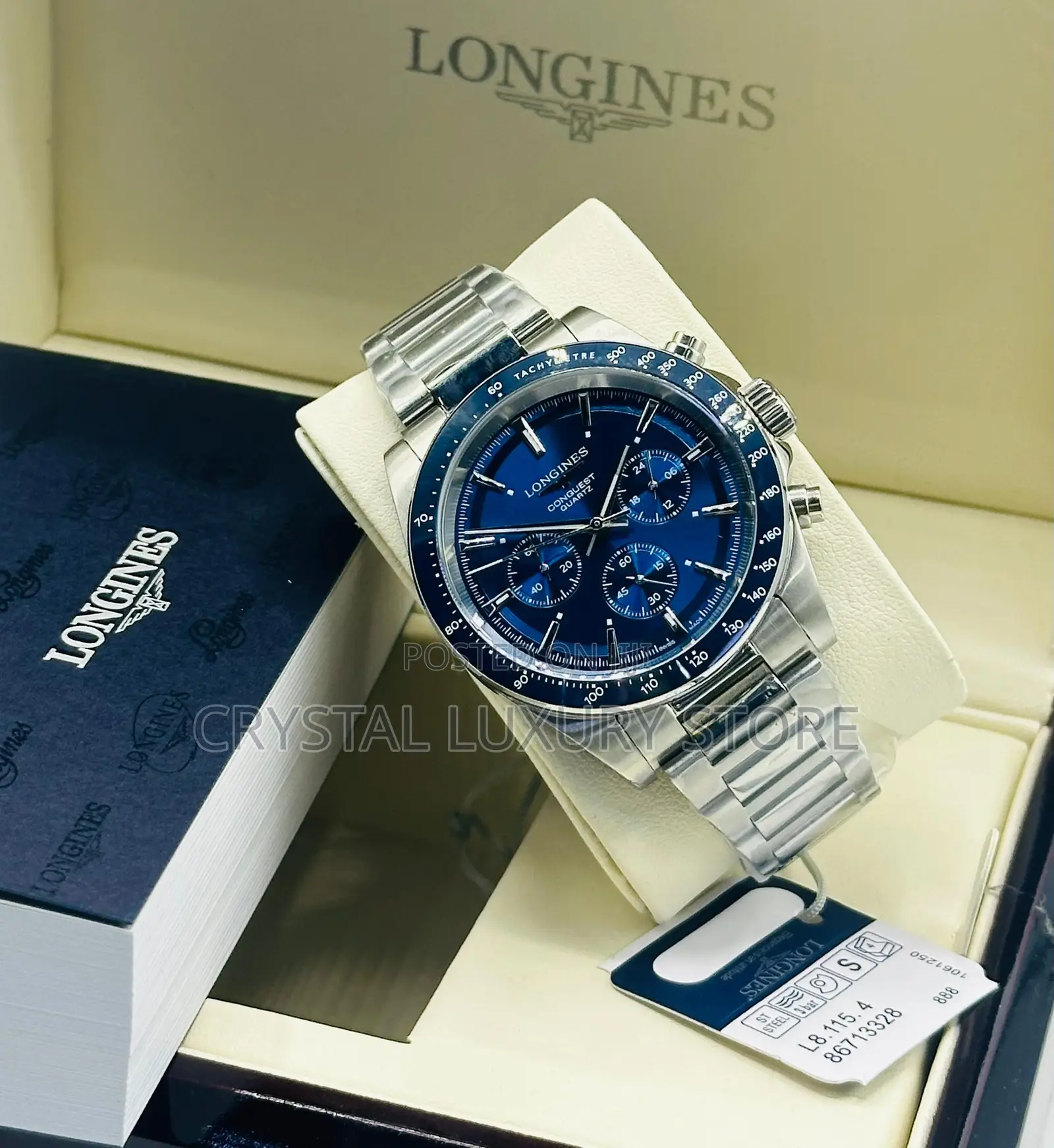 Longines Quality Luxury Men Chronograph Chain Strap Wristwatch
